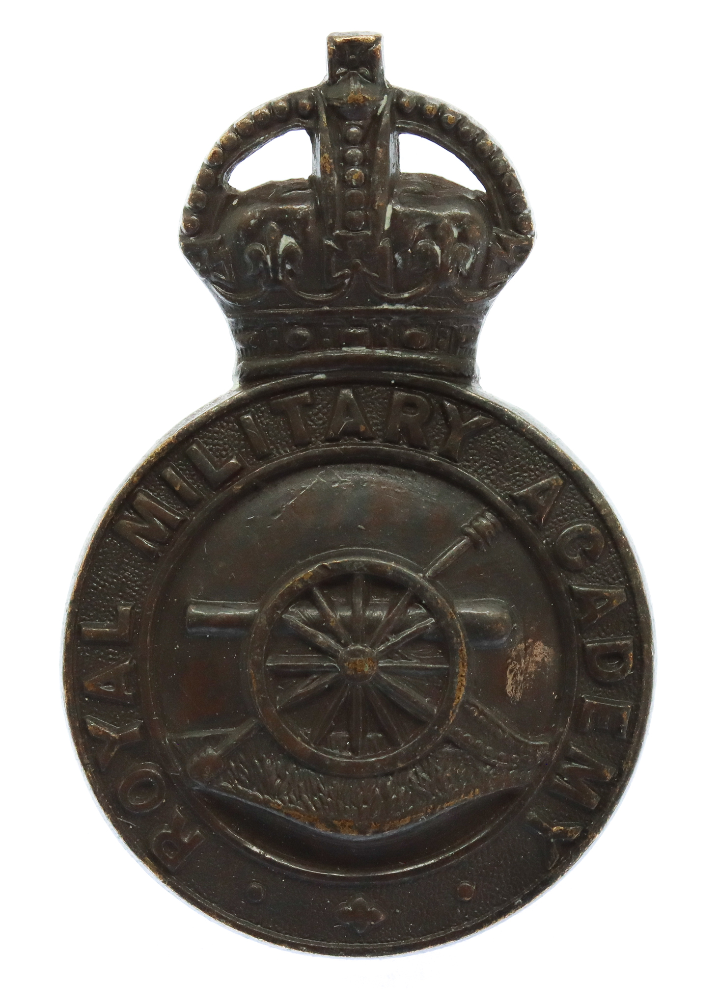 Royal Military Academy Woolwich Officer Cadet Cap Badge - King's Crown