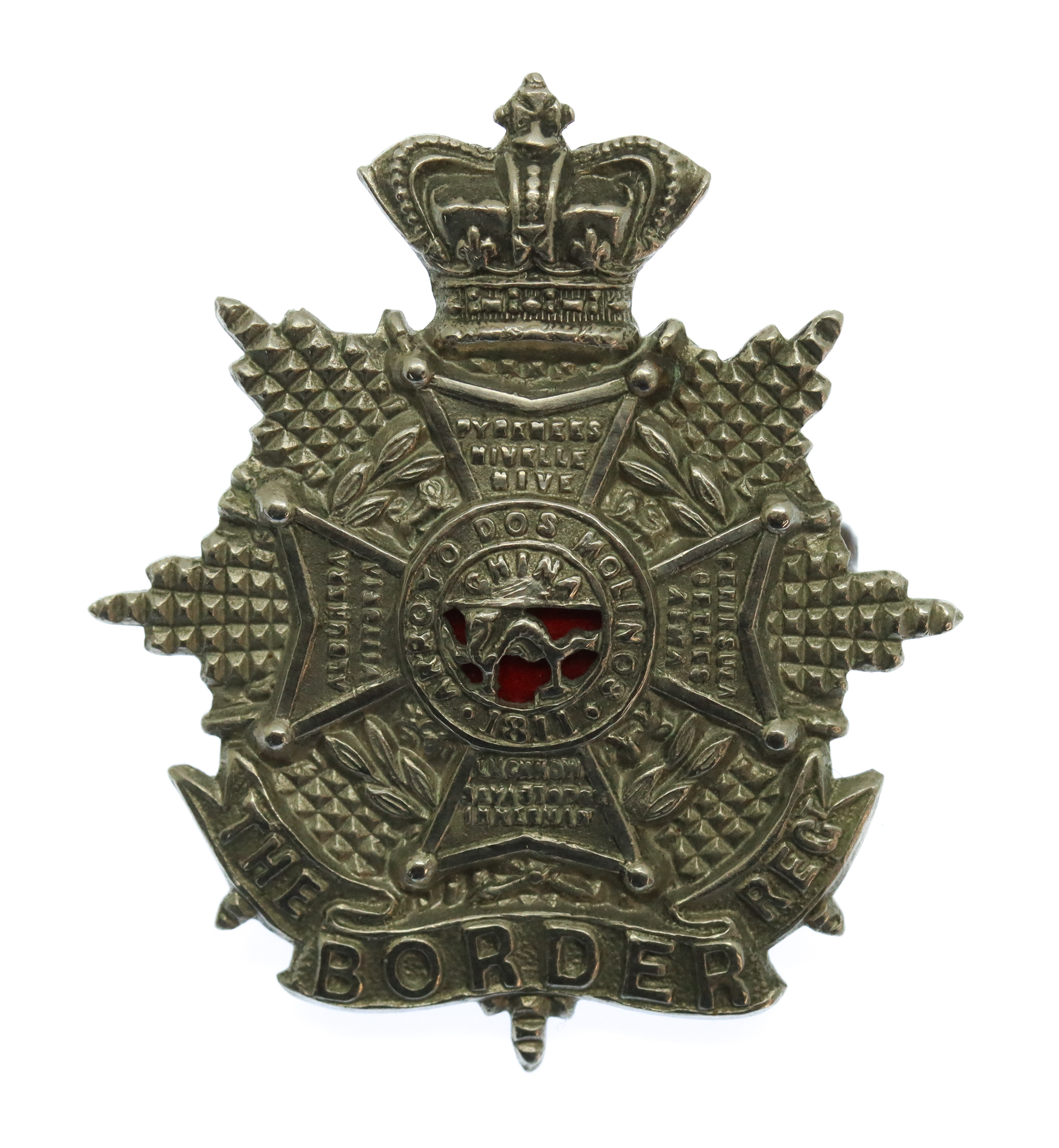 Victorian Border Regiment Forage Cap Badge