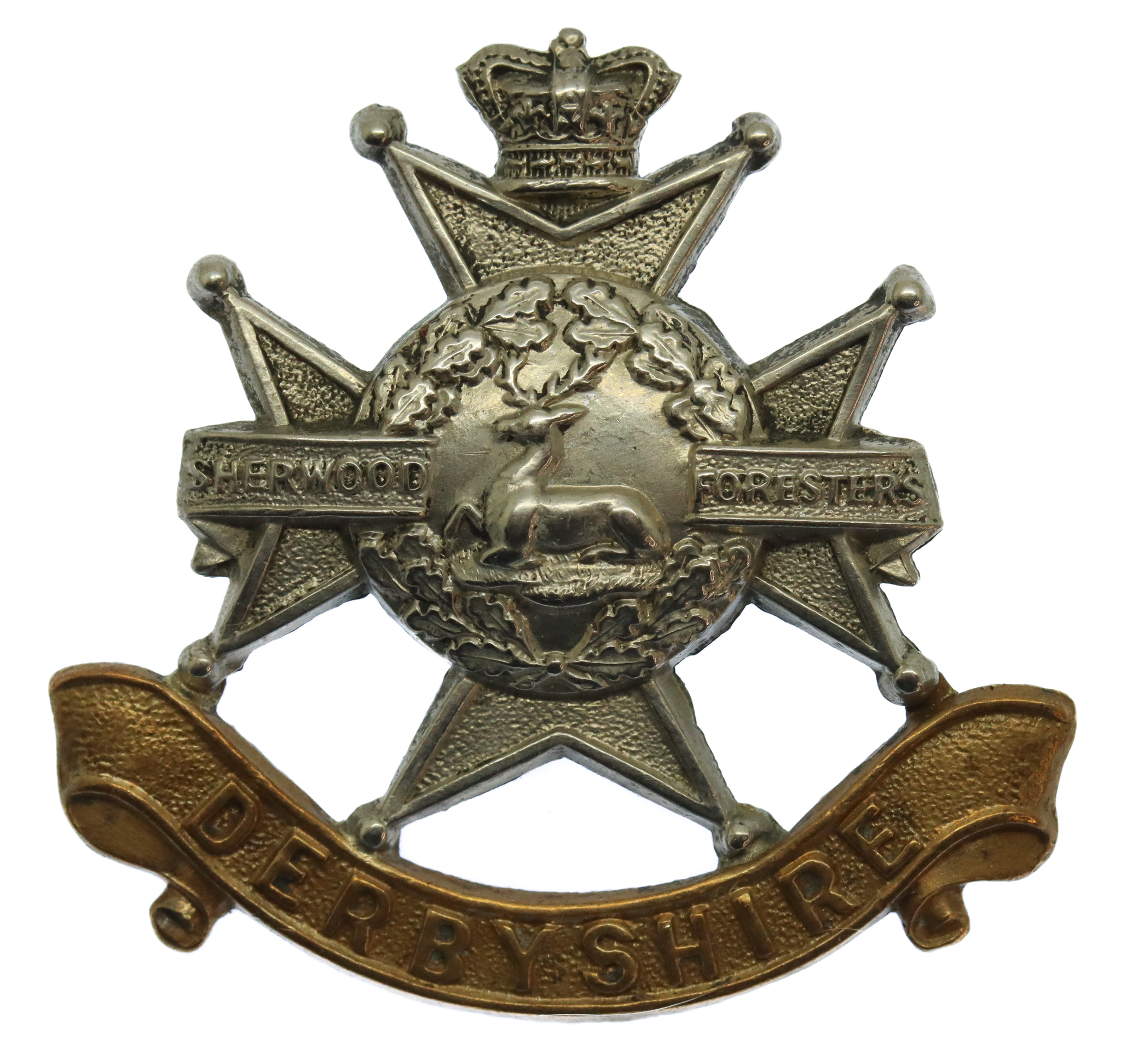Victorian Derbyshire Regiment (Sherwood Foresters) Cap Badge