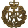 Royal Air Force (R.A.F.) Brass Cap Badge - Queen's Crown
