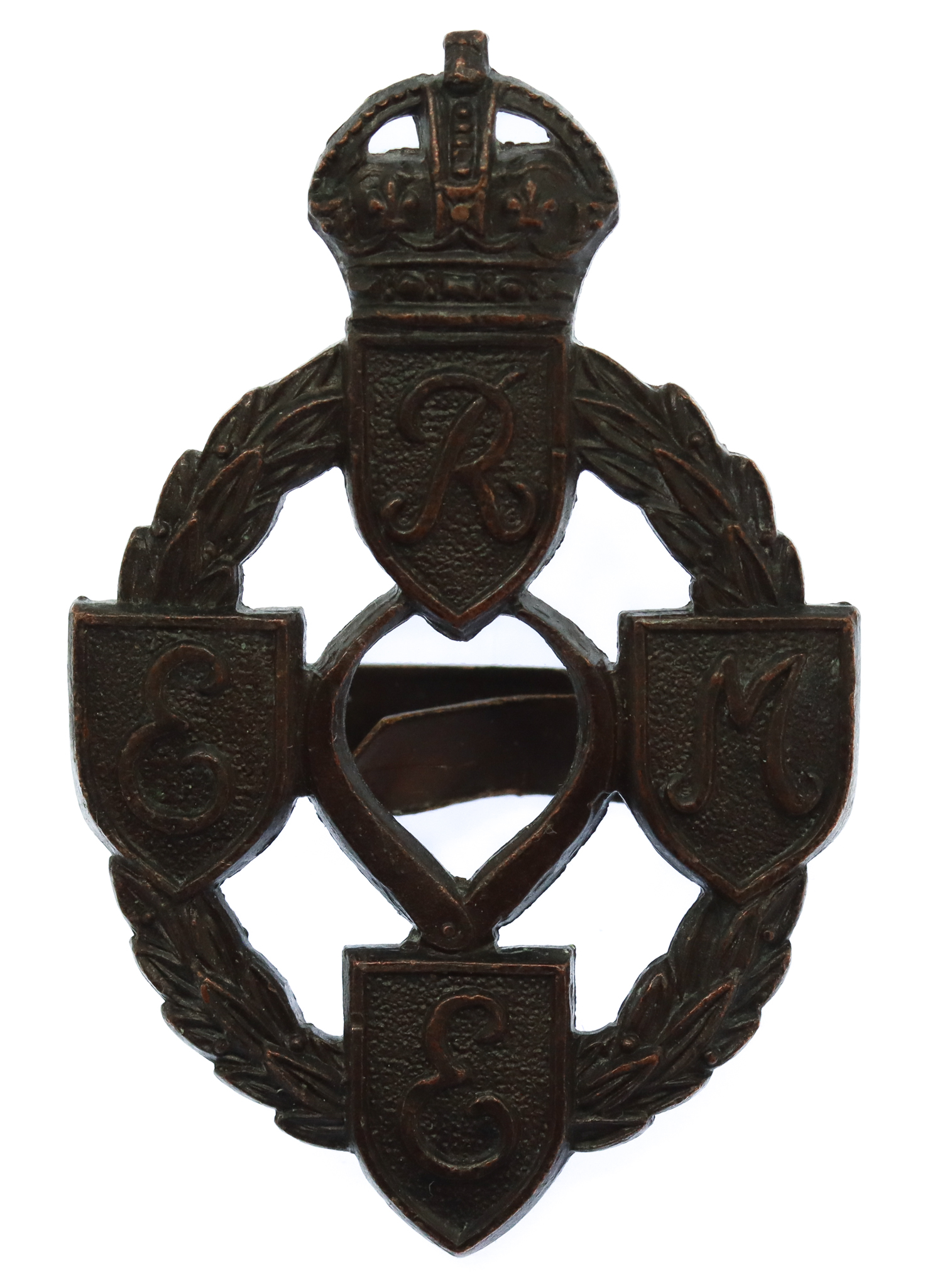 Royal Electrical & Mechanical Engineers (R.E.M.E.) Officer's Service Dress Cap Badge - King's Crown