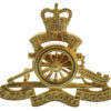 Royal Artillery Officer's Dress Gilt Cap Badge - Queen's Crown