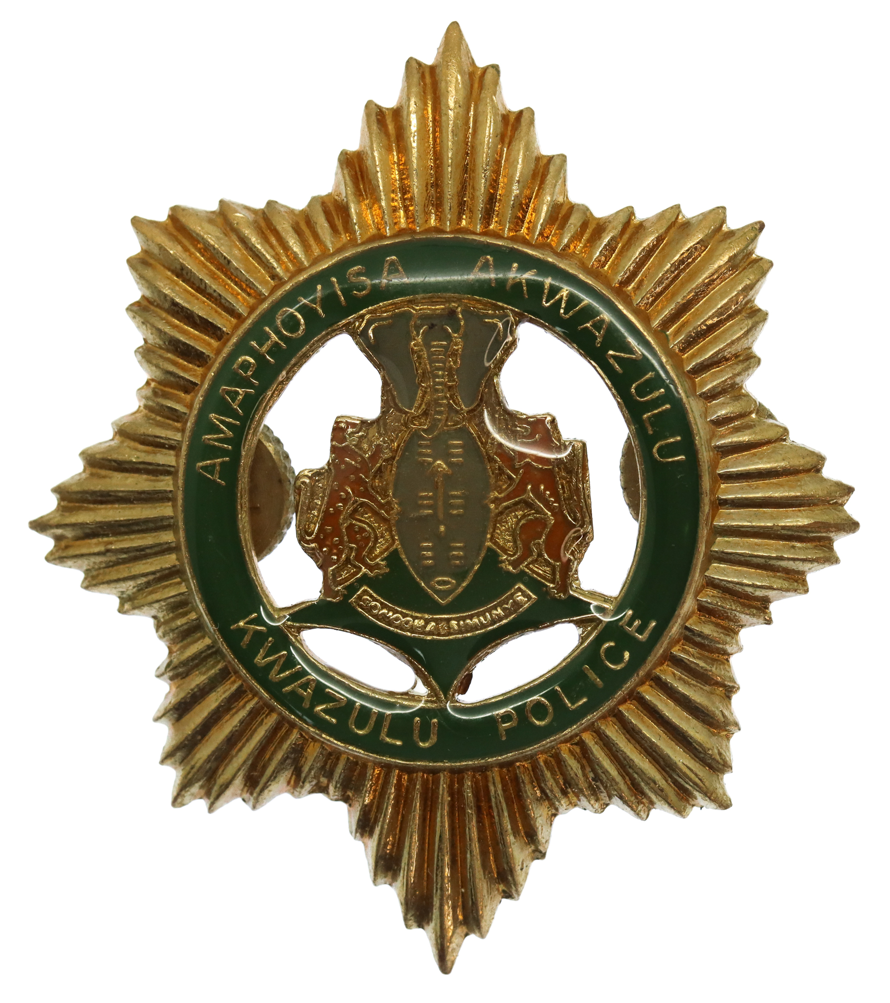 South Africa Kwazulu Police Officer's Enamelled Cap Badge