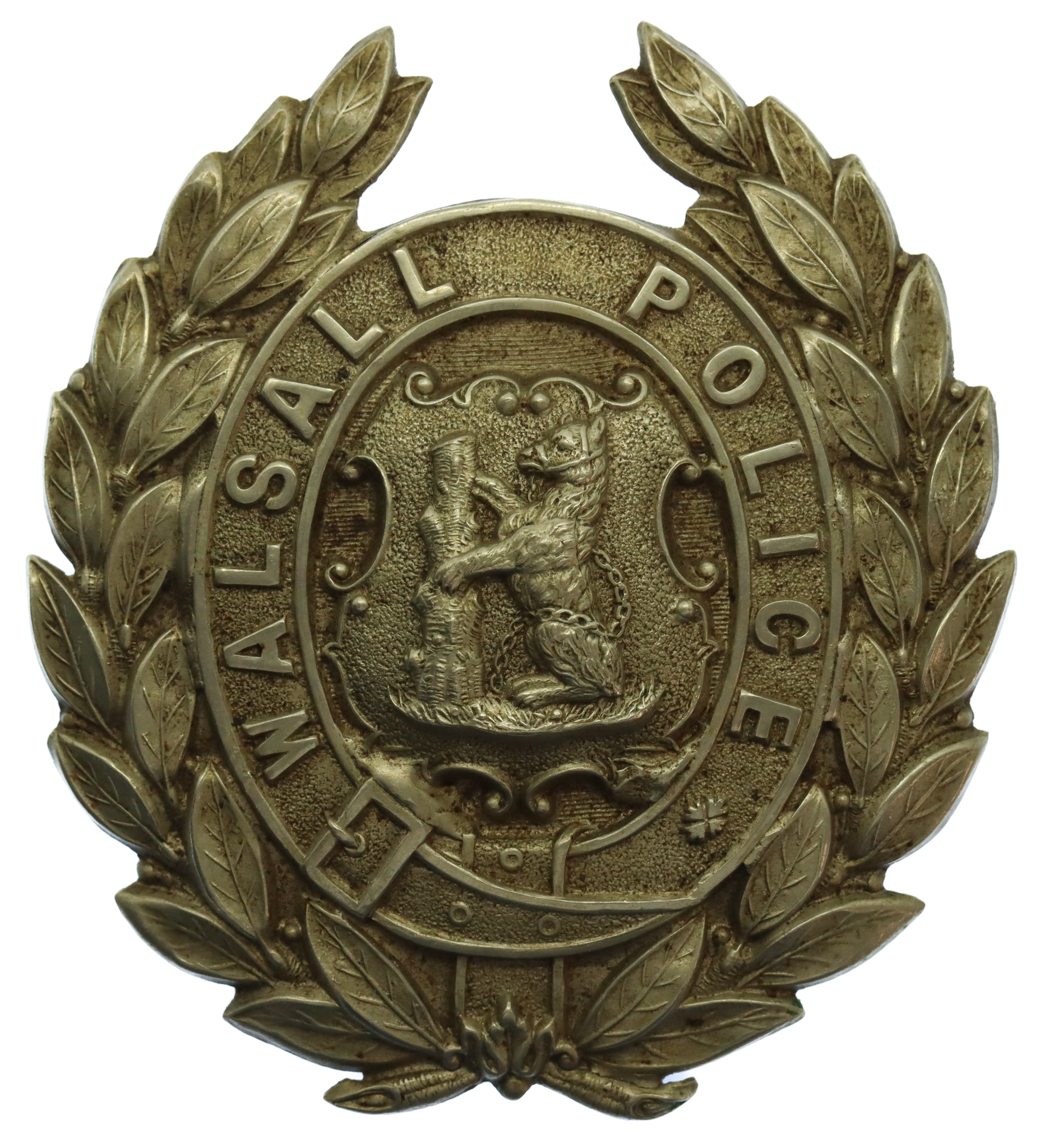 Walsall Borough Police Wreath Helmet Plate