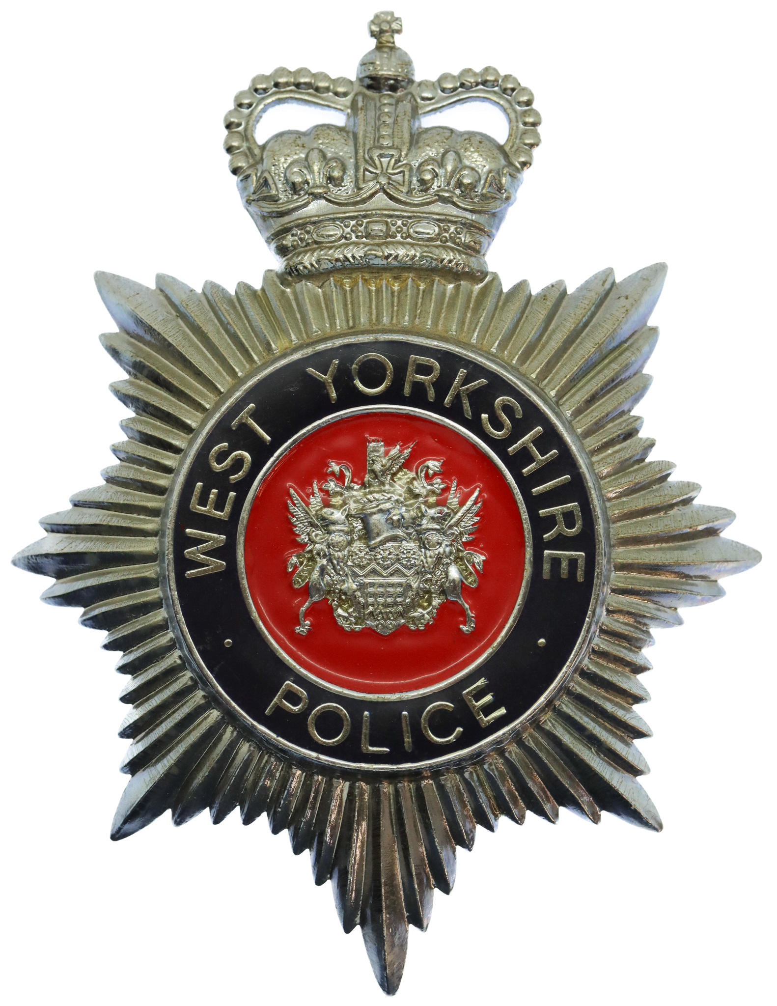 West Yorkshire Police Enamelled Helmet Plate - Queen's Crown