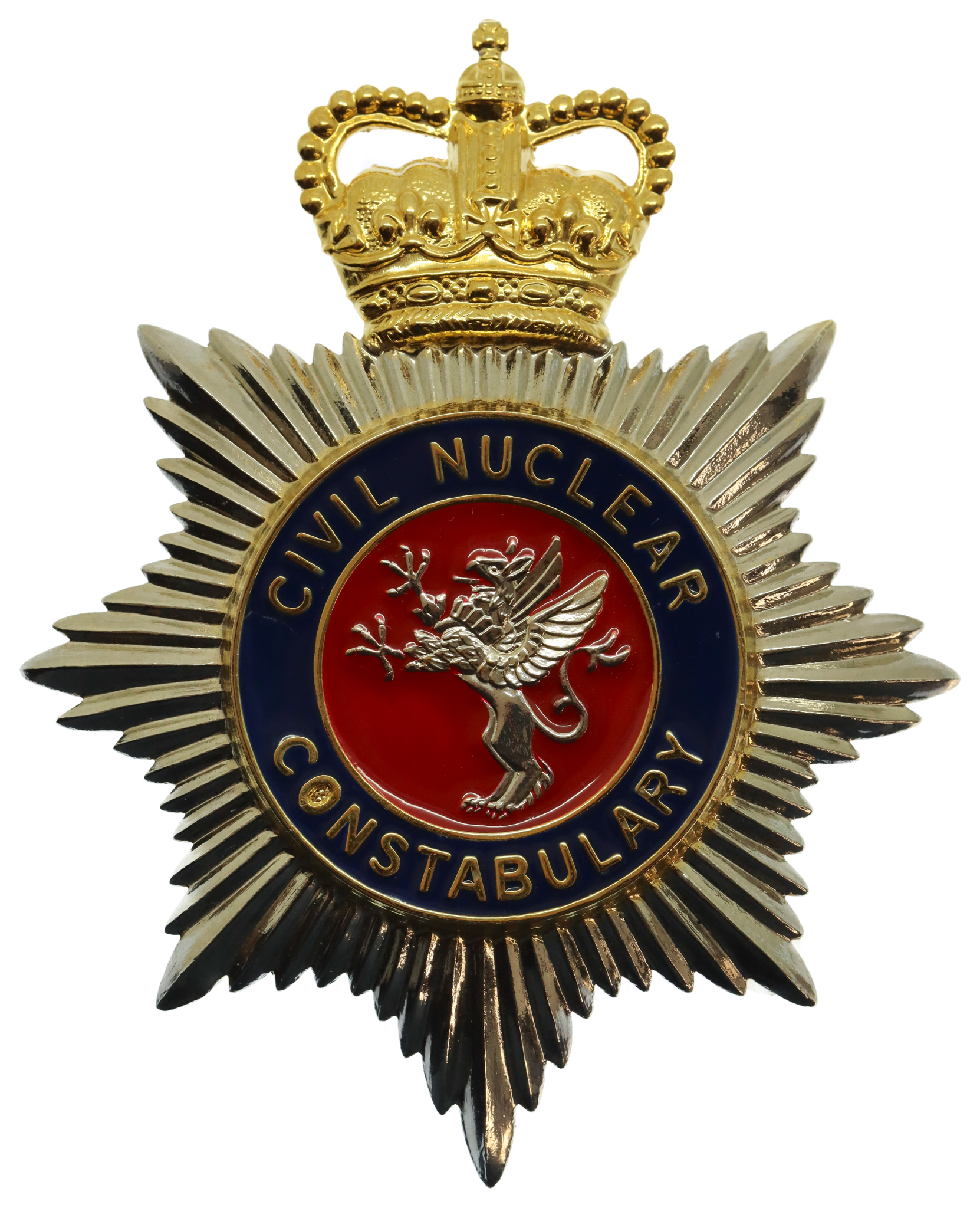 Civil Nuclear Constabulary Enamelled Helmet Plate - Queen's Crown