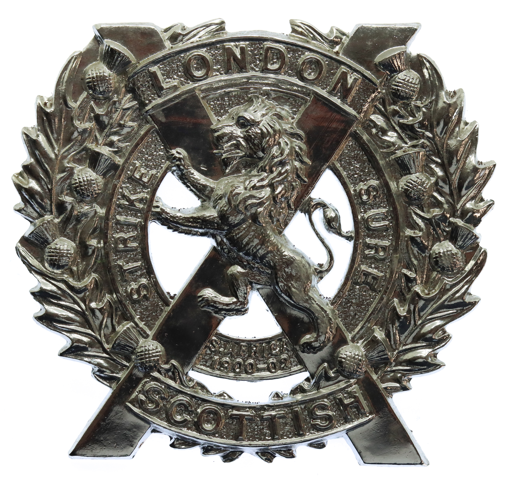 London Scottish Anodised (Staybrite) Cap Badge