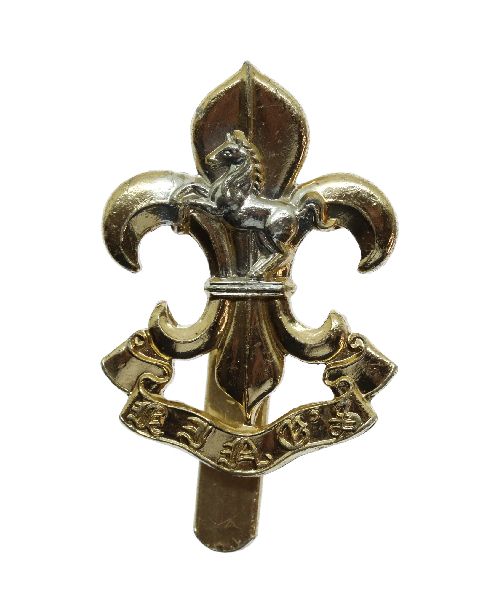 The King's Regiment Anodised (Staybrite) Beret Badge
