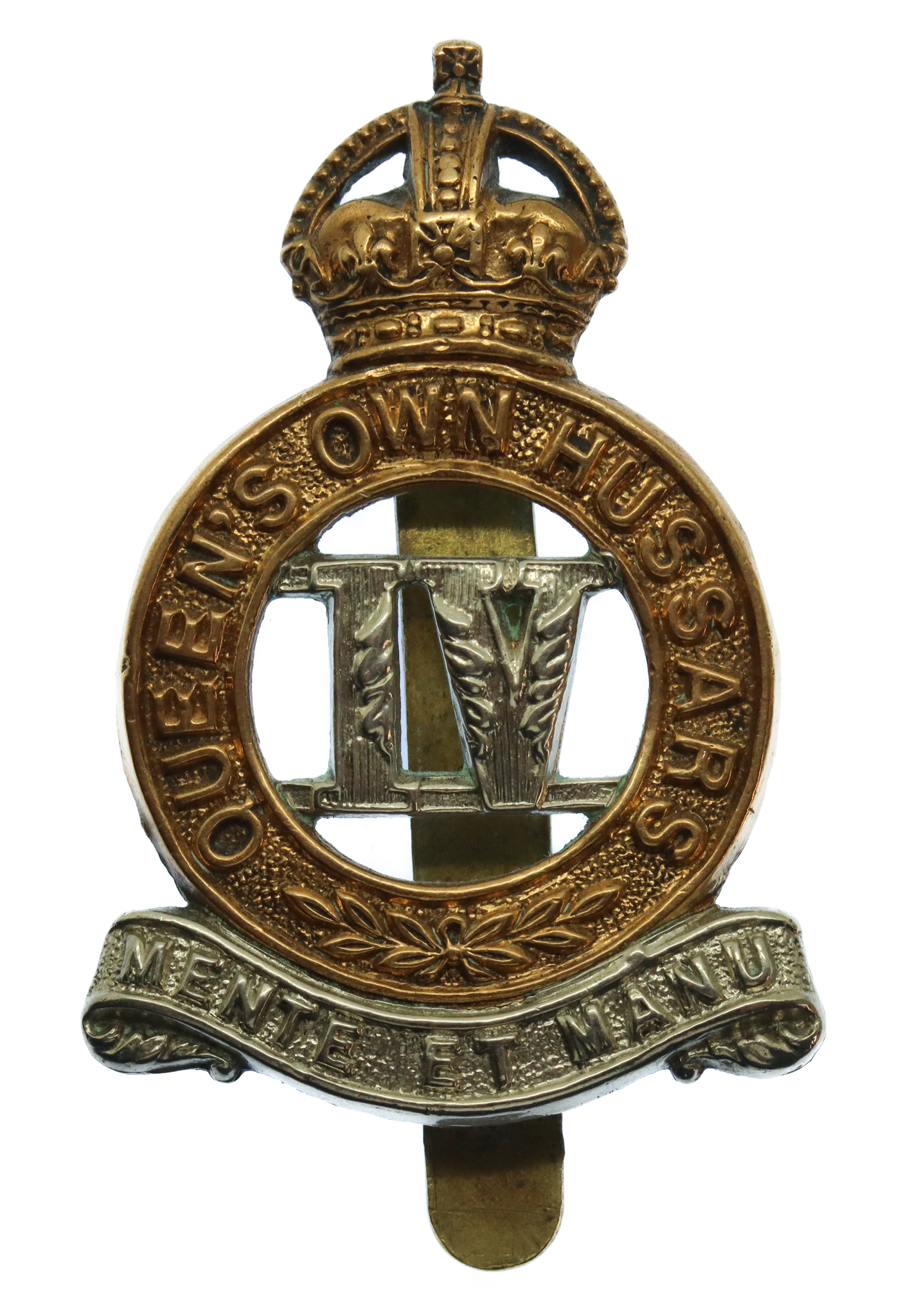 4th Queen's Own Hussars Cap Badge - King's Crown