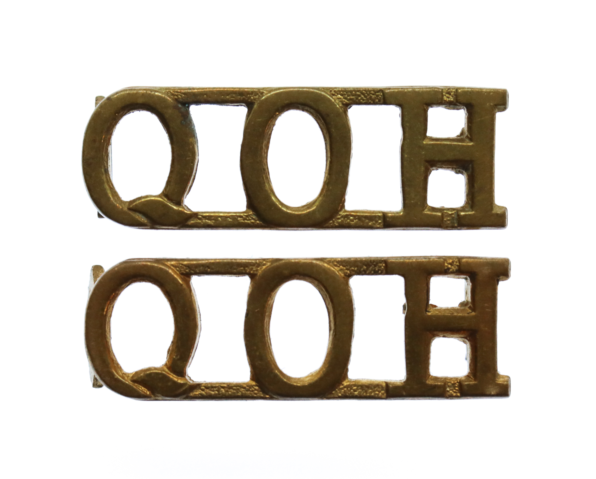 Pair of Queen's Own Hussars (Q.O.H.) Shoulder Titles