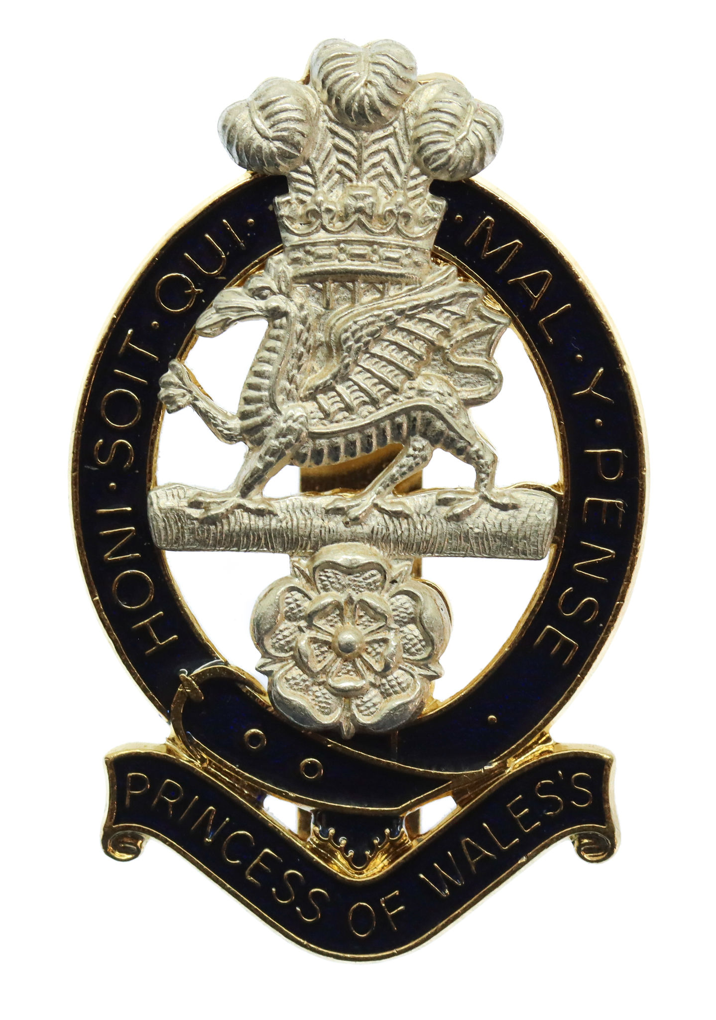 Princess of Wale's Royal Regiment Enamelled Cap Badge