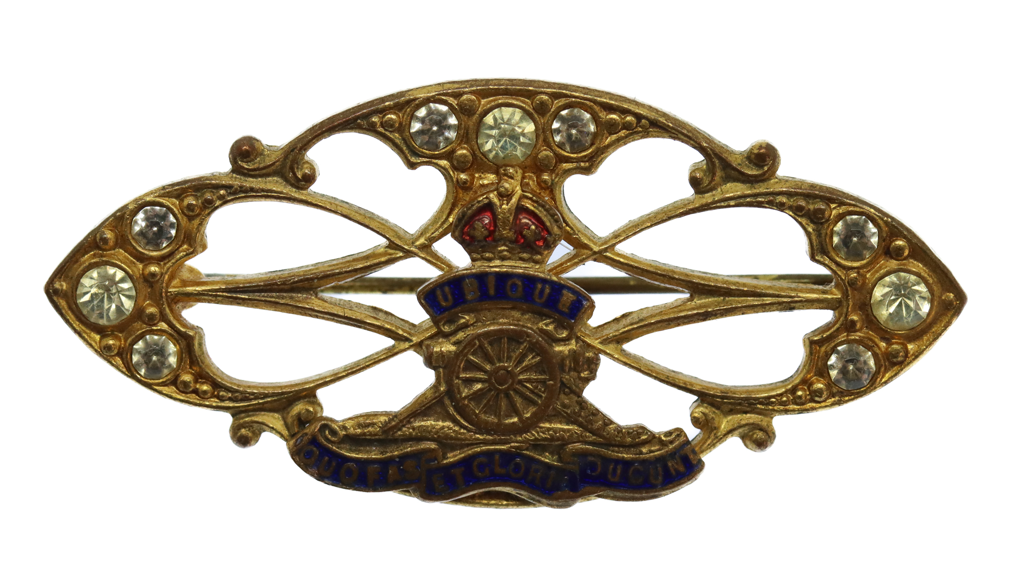 Royal Artillery Sweetheart Brooch - King's Crown