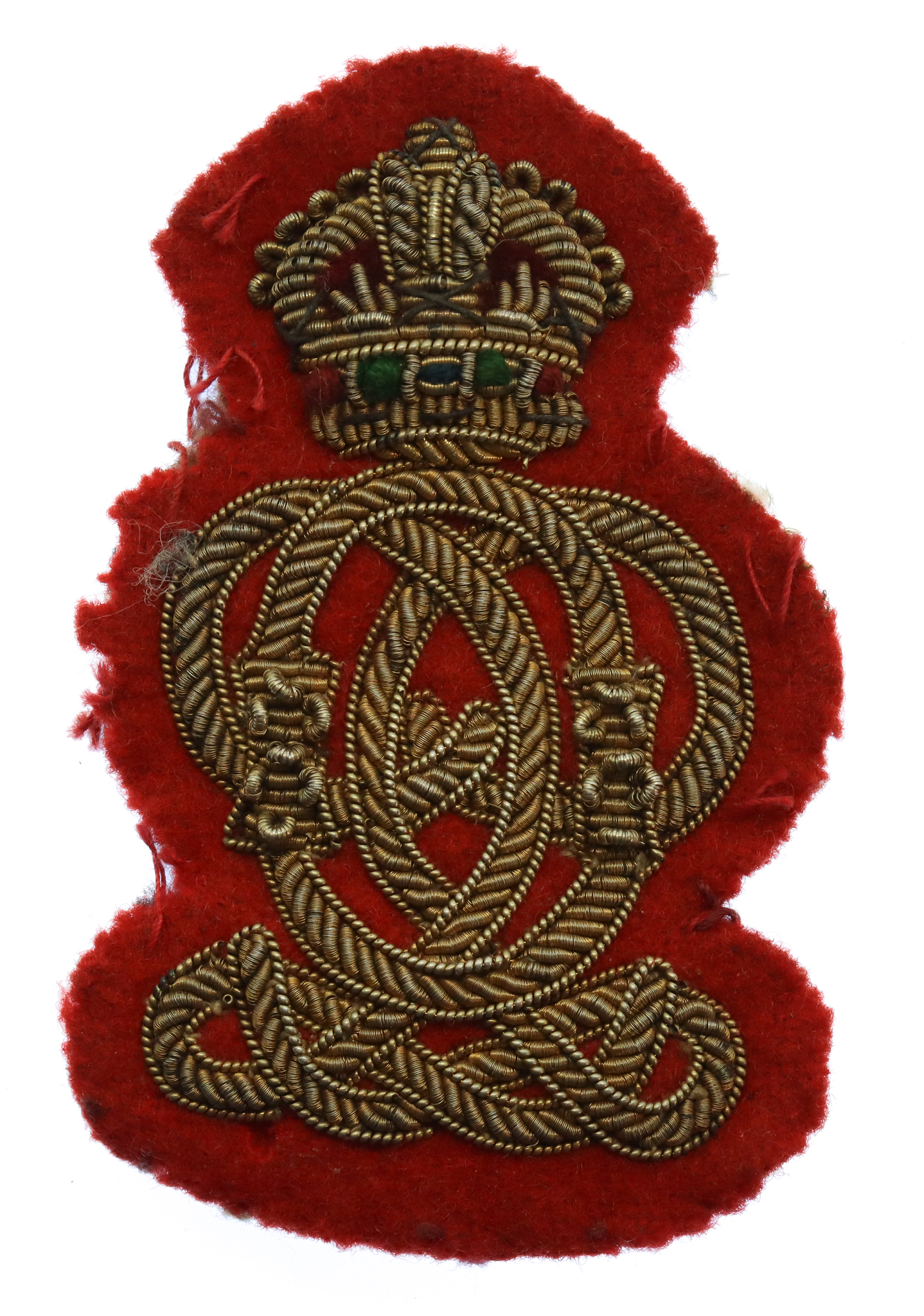 7th Queen's Own Hussars NCO's Bullion Arm Badge - King's Crown
