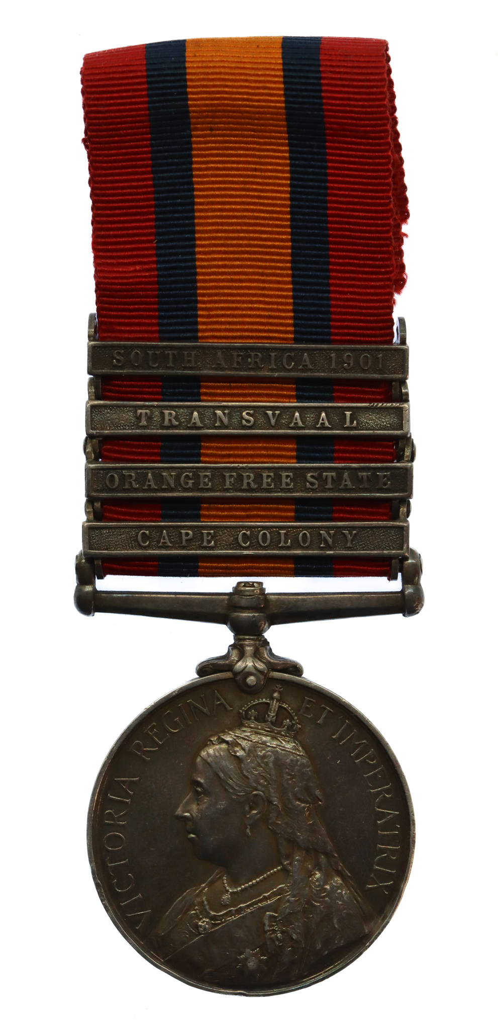 Queen's South Africa Medal (4 Clasps - Cape Colony, Orange Free State, Transvaal, South Africa 1901) - Pte. A. Lumb, 2nd Bn. Northamptonshire Regiment