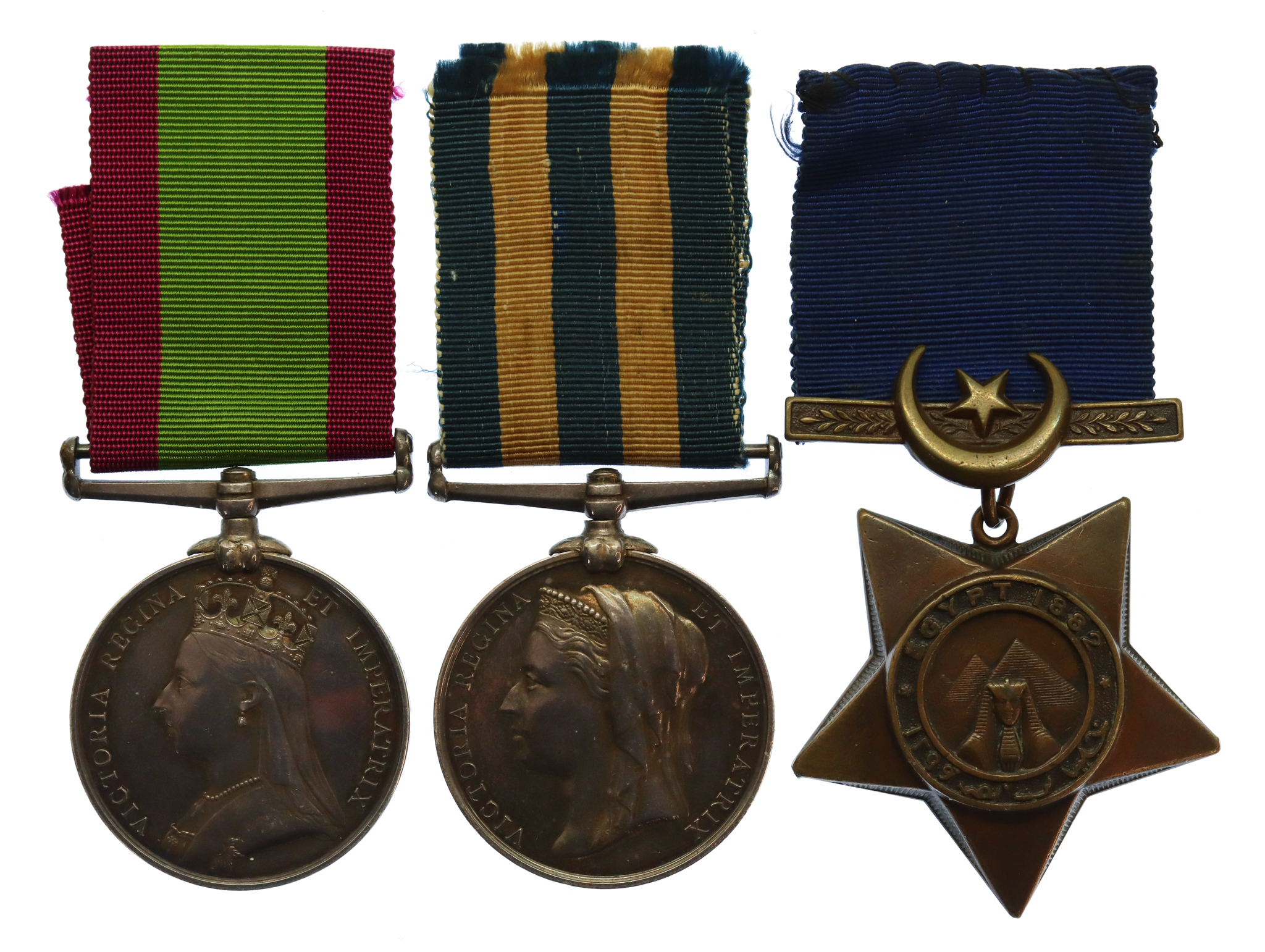 Afghanistan 1878-80, Egypt 1882-89 and Khedives Star 1882 Medal Group of Three - Pte. J. Heritage, 85th Foot and 1st Shropshire Light Infantry