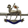 Queen's (Royal West Surrey) Regiment Sterling Silver & Enamel Sweetheart Brooch