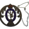 Royal Corps of Signals Sterling Silver & Enamel Sweetheart Brooch - King's Crown