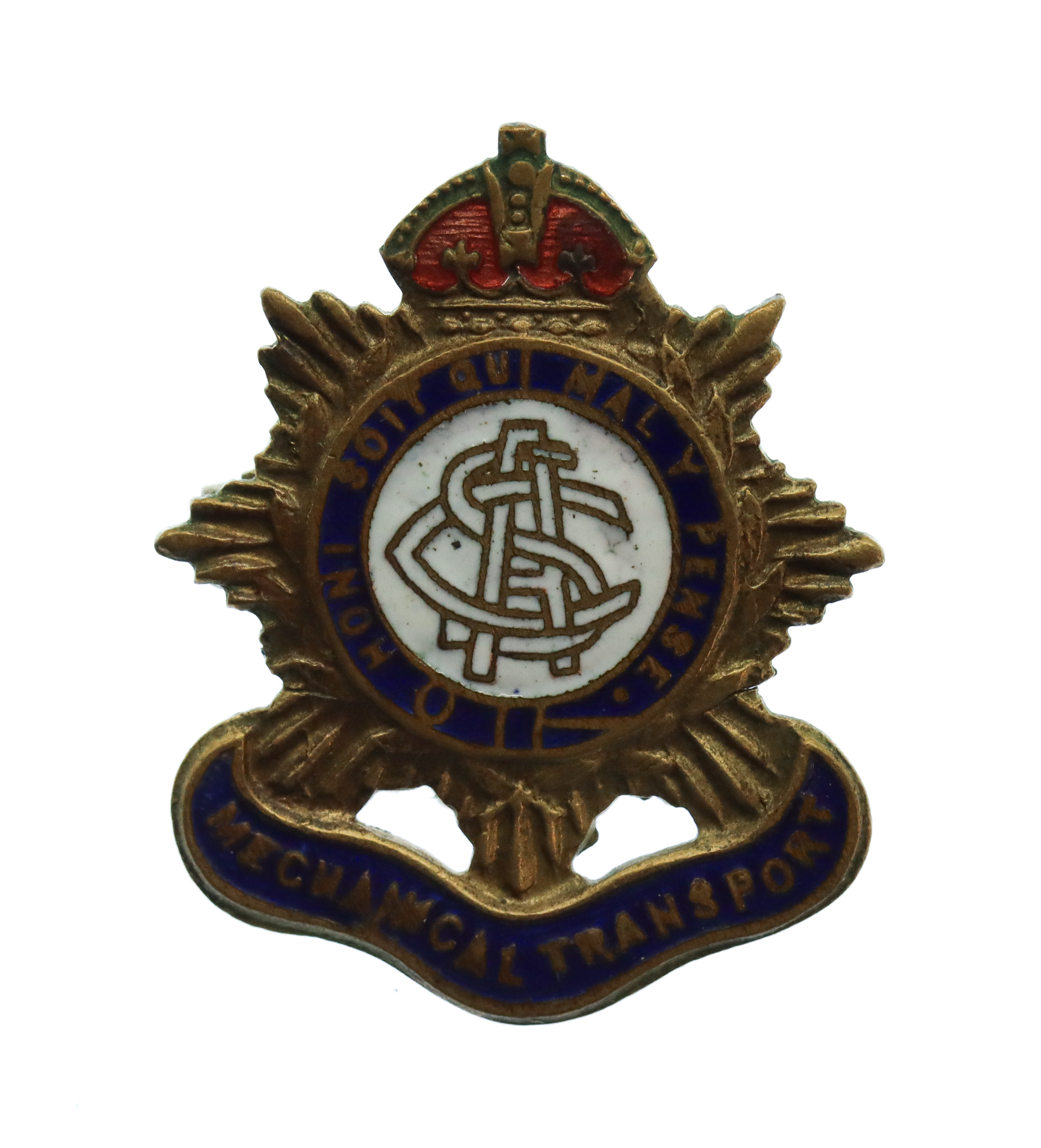 WW1 Army Service Corps (A.S.C.) Mechanical Transport Brass & Enamel Sweetheart Brooch