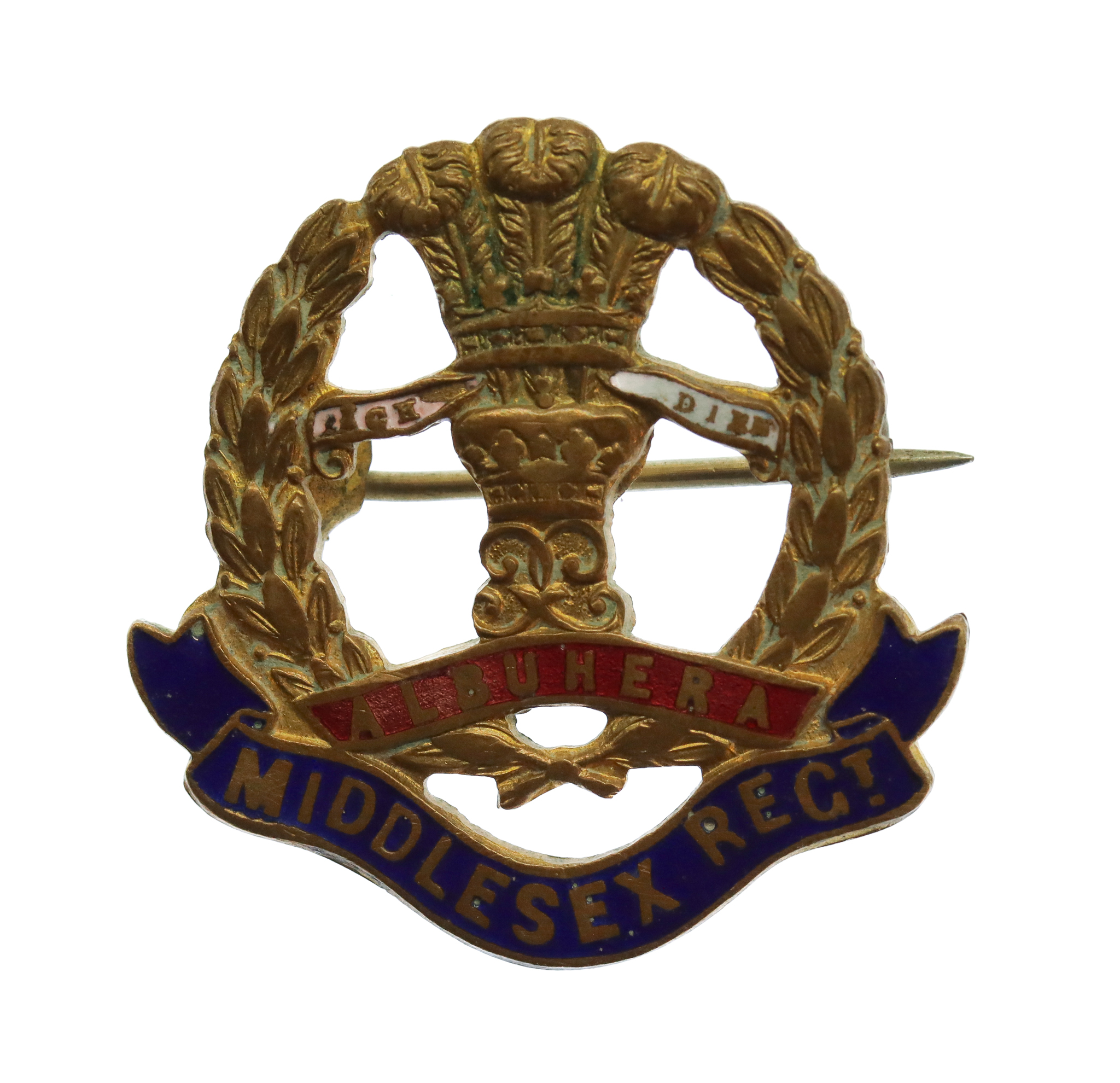 Middlesex Regiment Enamelled Sweetheart Brooch