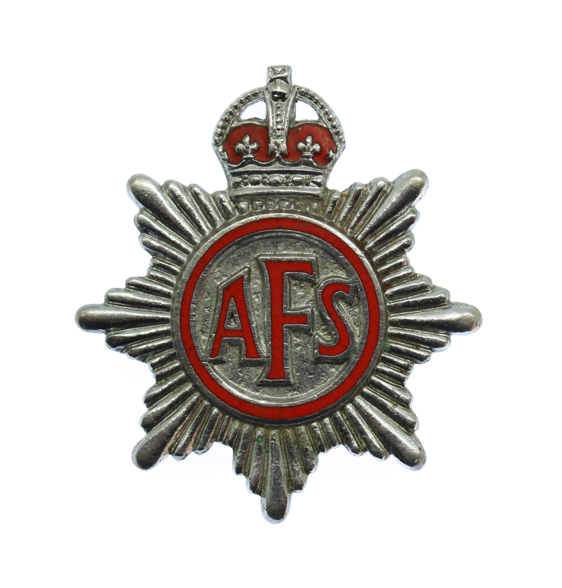 Auxiliary Fire Service (A.F.S.) Star Lapel Badge - King's Crown