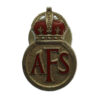 Auxiliary Fire Service (A.F.S.) Lapel Badge - King's Crown
