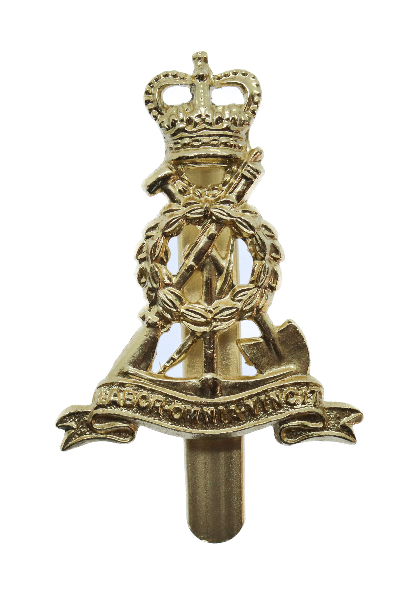 Pioneer Corps Anodised (Staybrite) Beret Badge - Queen's Crown
