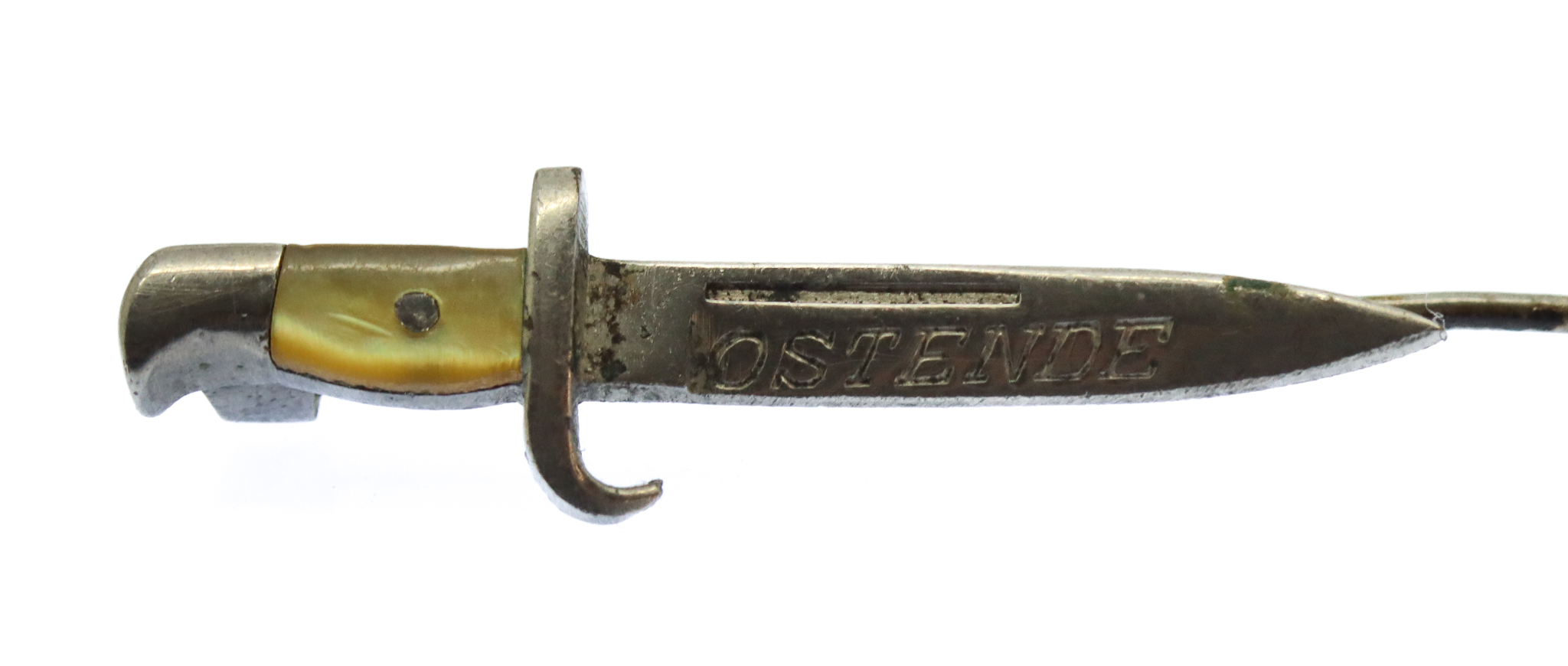 WW1 Ostende Miniature Bayonet Battle Stick Pin Brooch Badge