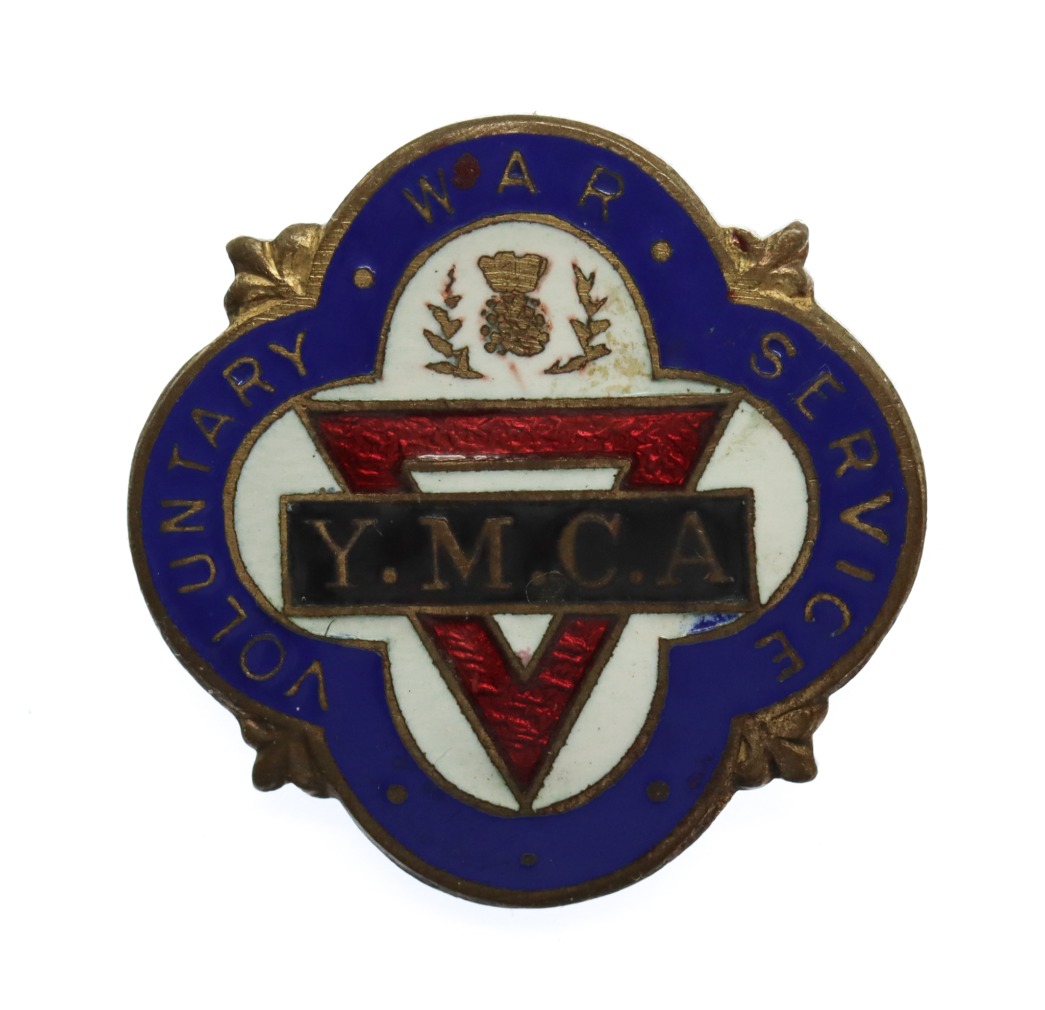 WW2 Y.M.C.A. Scottish Branch Voluntary War Service Enamelled Badge