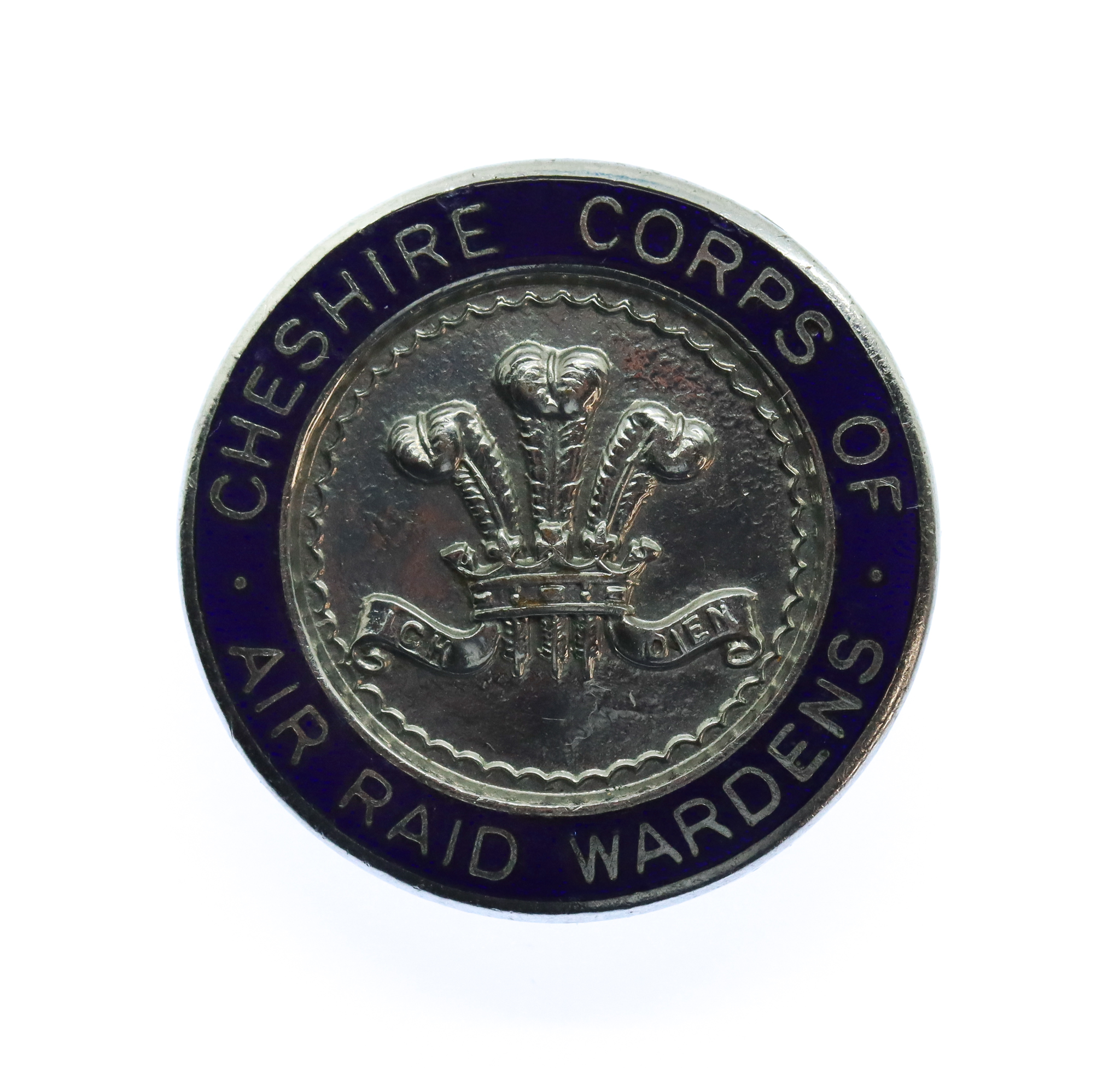 WW2 Cheshire Corps of Air Raid Wardens ARP Enamelled Lapel Badge