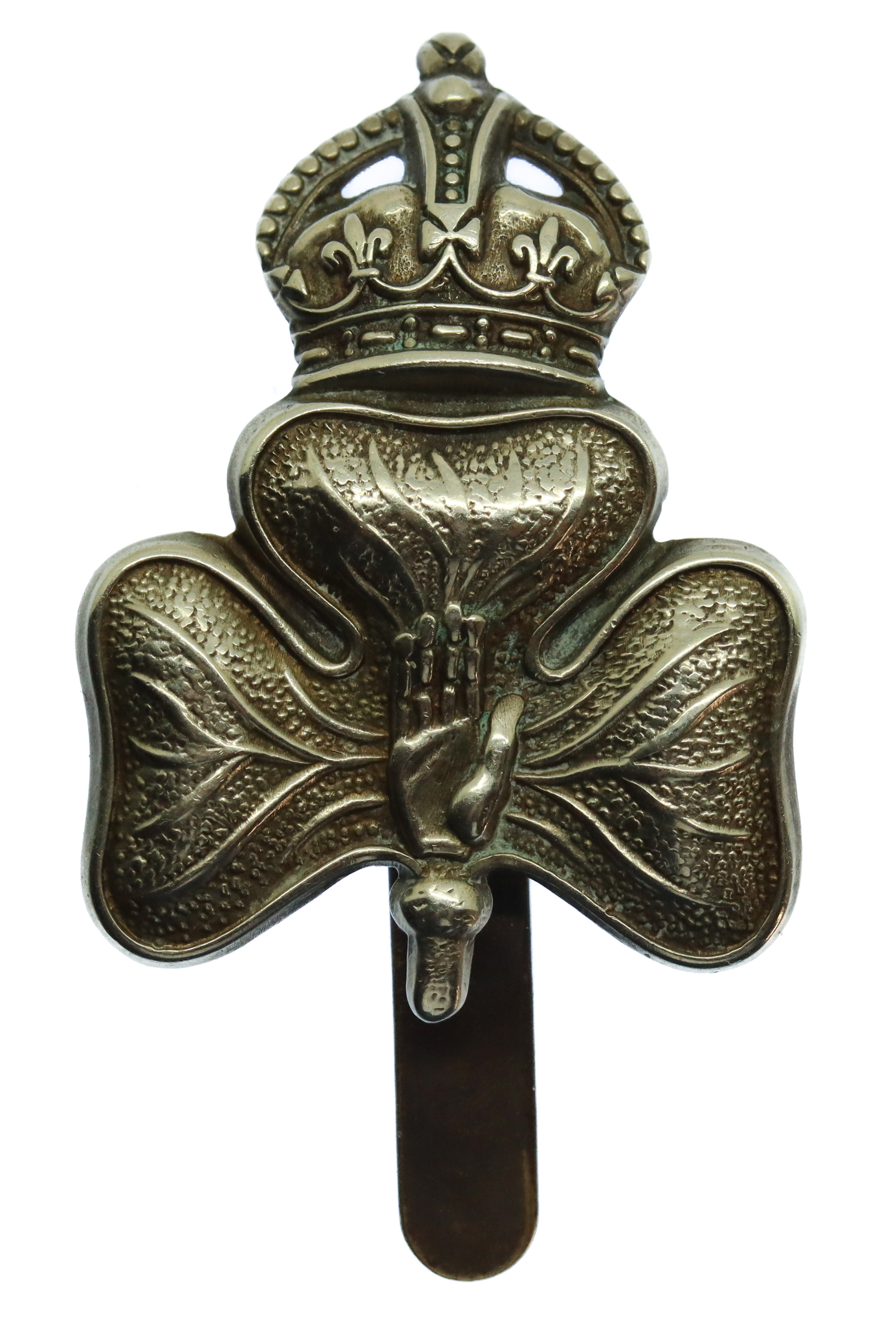 Scarce WW1 14th Bn. (Young Citizens Volunteers) Royal Irish Rifles Cap Badge