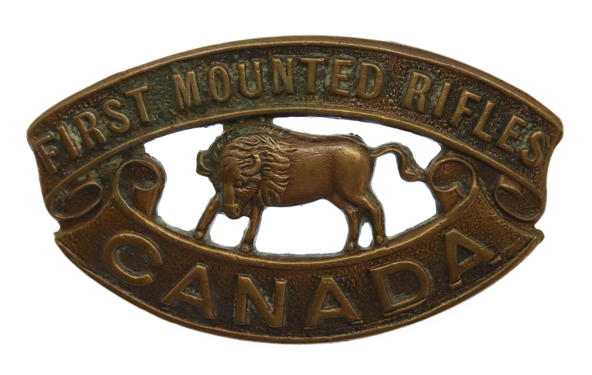 Canadian First Mounted Rifles of Canada WW1 C.E.F. Shoulder Title
