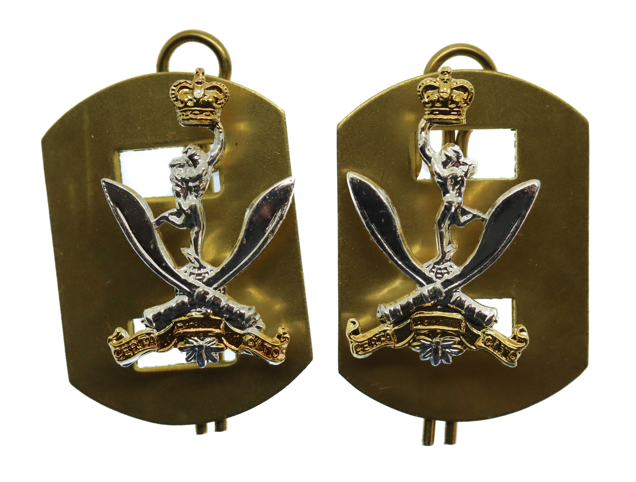 Pair of Queen's Gurkha Signals Collar Badges