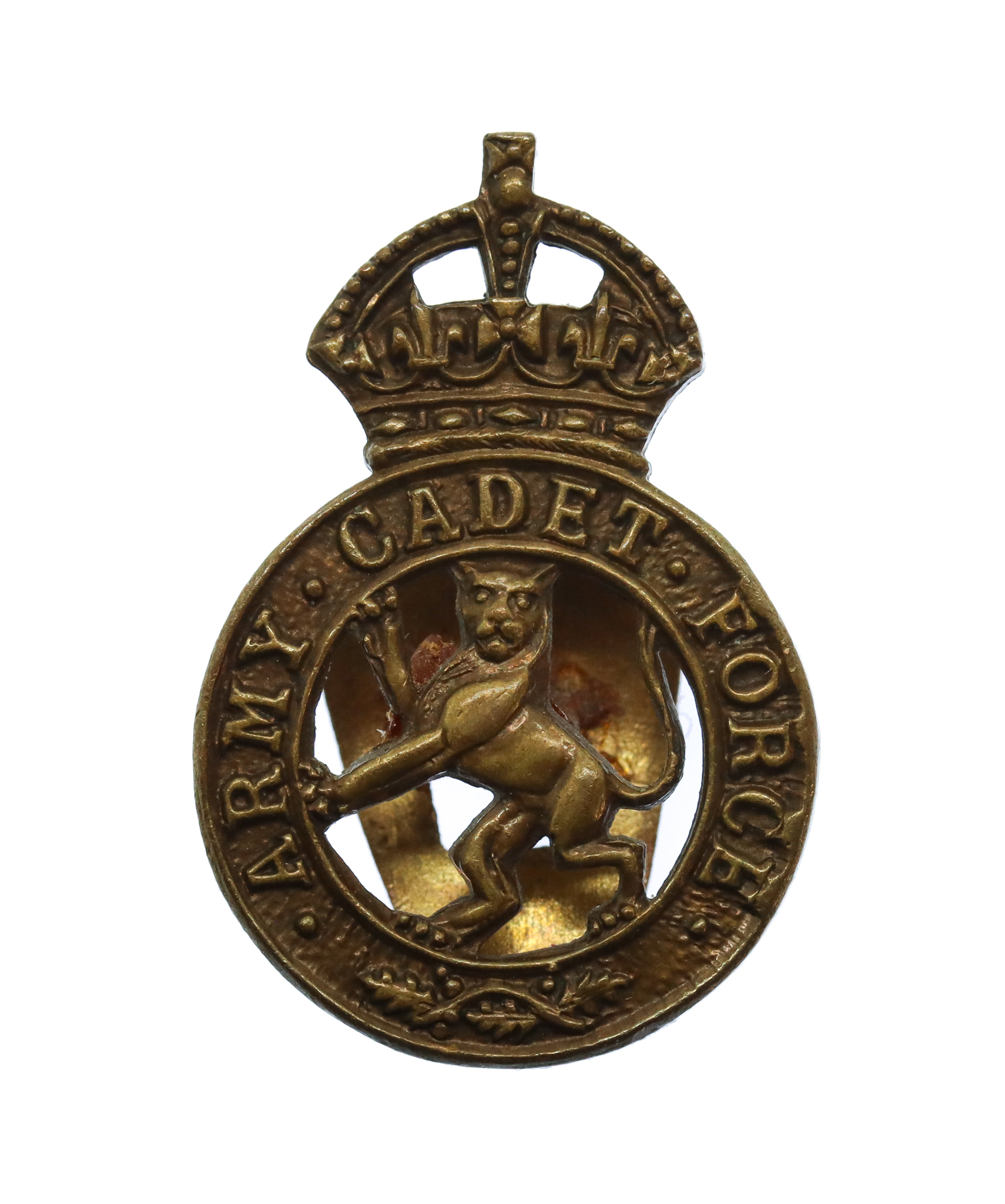 Army Cadet Force Brass Lapel Badge - King's Crown