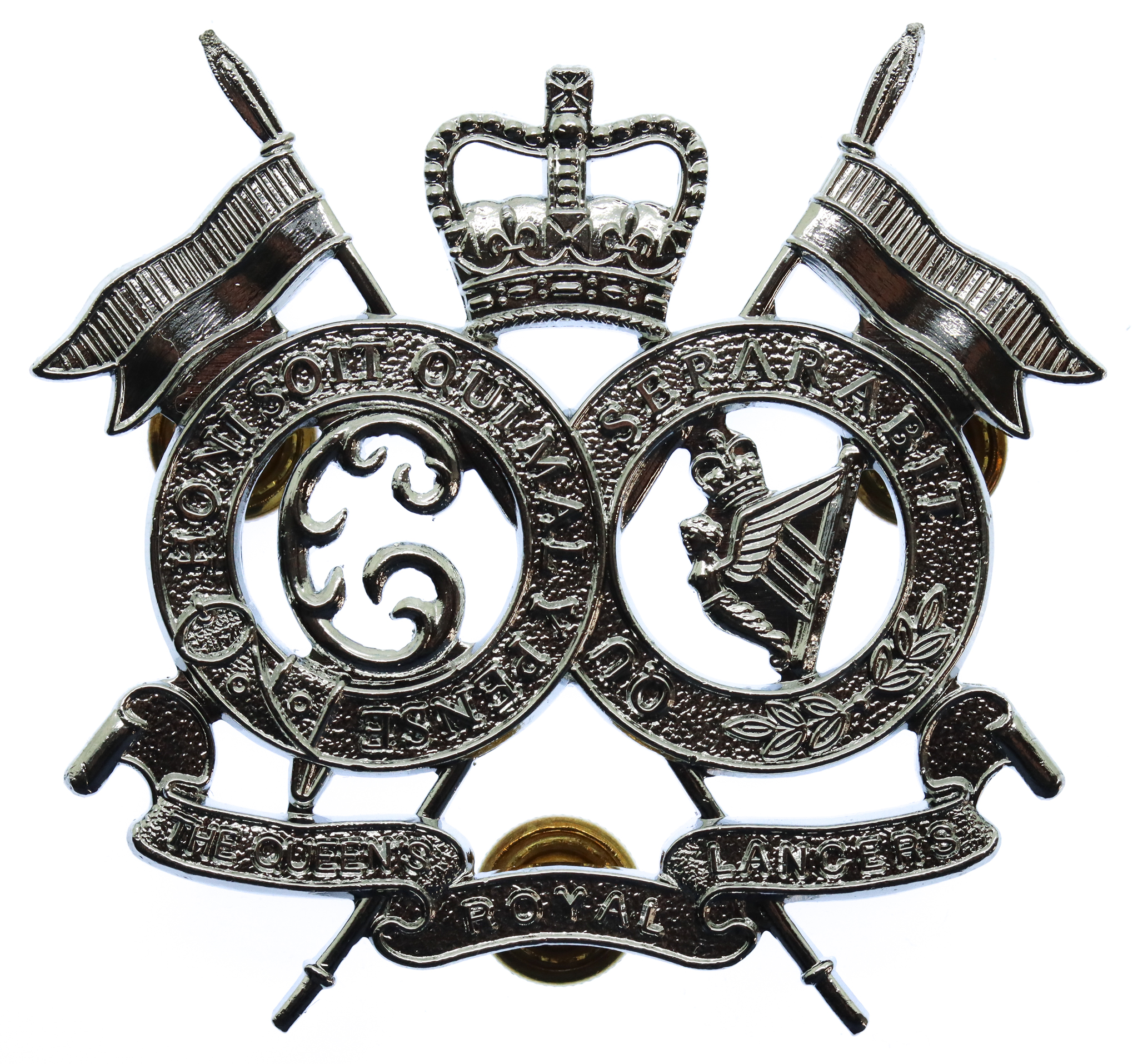 Queen's Royal Lancers Chrome Pouch Badge