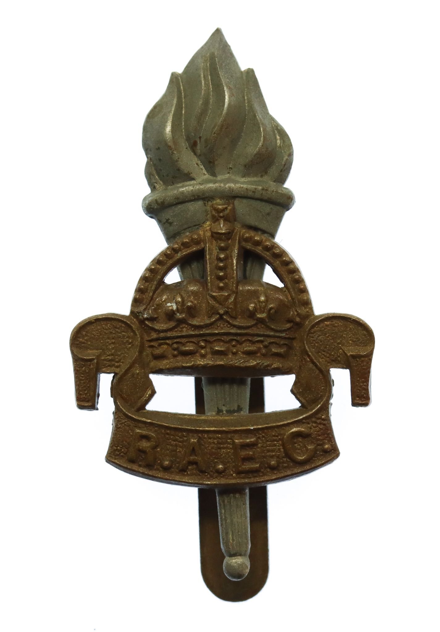 Royal Army Educational Corps (R.A.E.C.) Bi-Metal Cap Badge - King's Crown