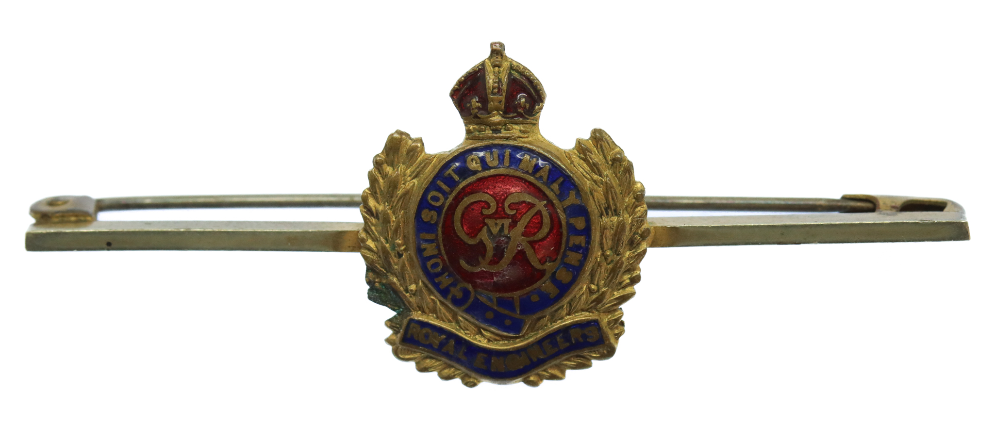 George VI Royal Engineers Enamelled Sweetheart Brooch/Tie Pin