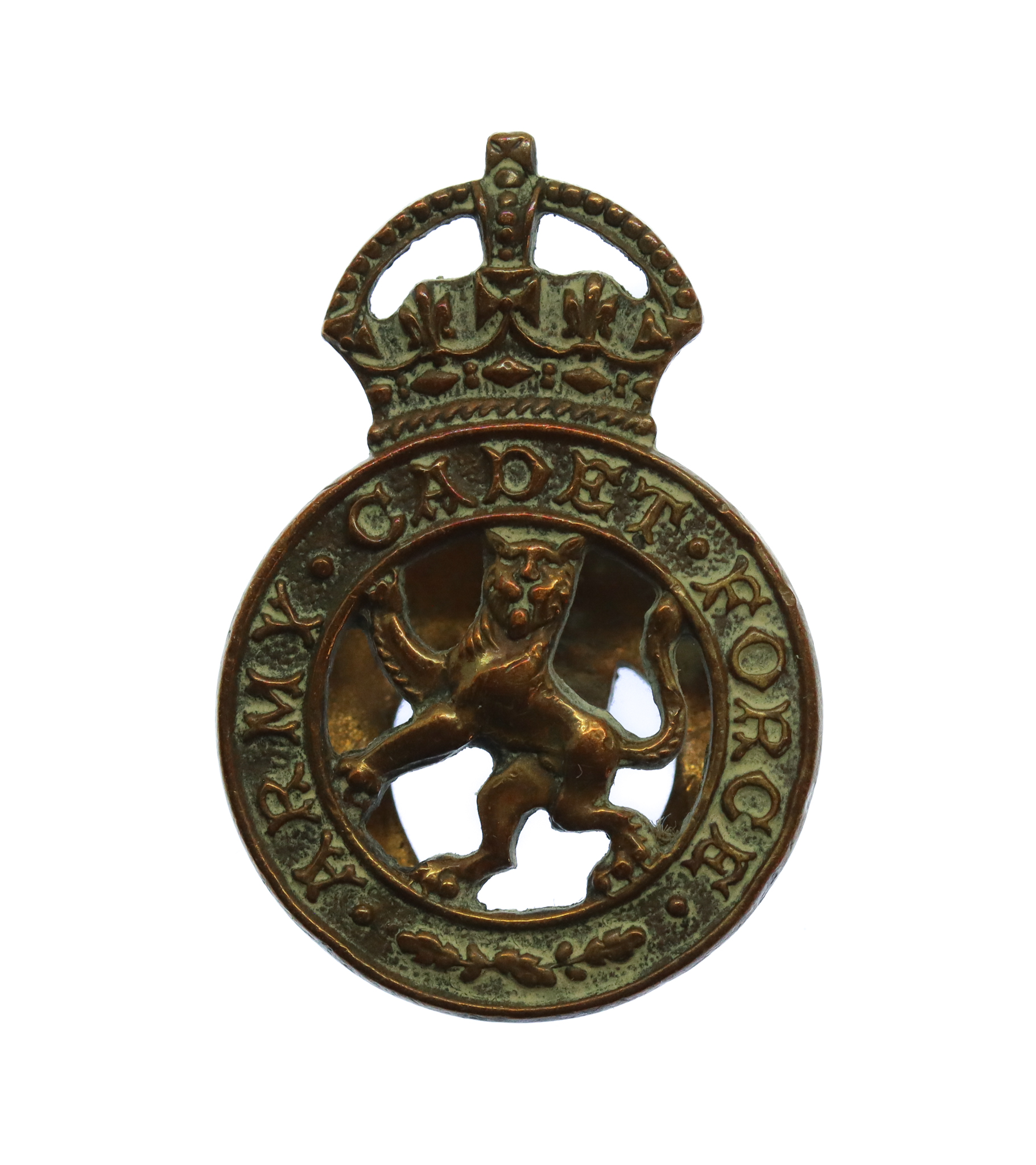 Army Cadet Force Brass Lapel Badge - King's Crown
