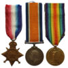 WW1 1914-15 Star Medal Trio - Pte. J.H. Copleston, West Riding Regiment - Wounded