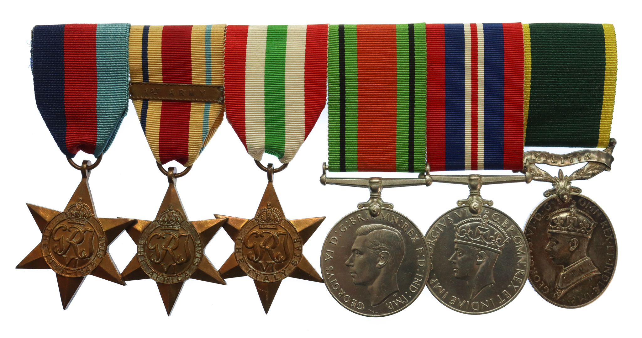 WW2 and Efficiency Medal (Militia) Group of Six - Spr. A. Easley, Royal Engineers