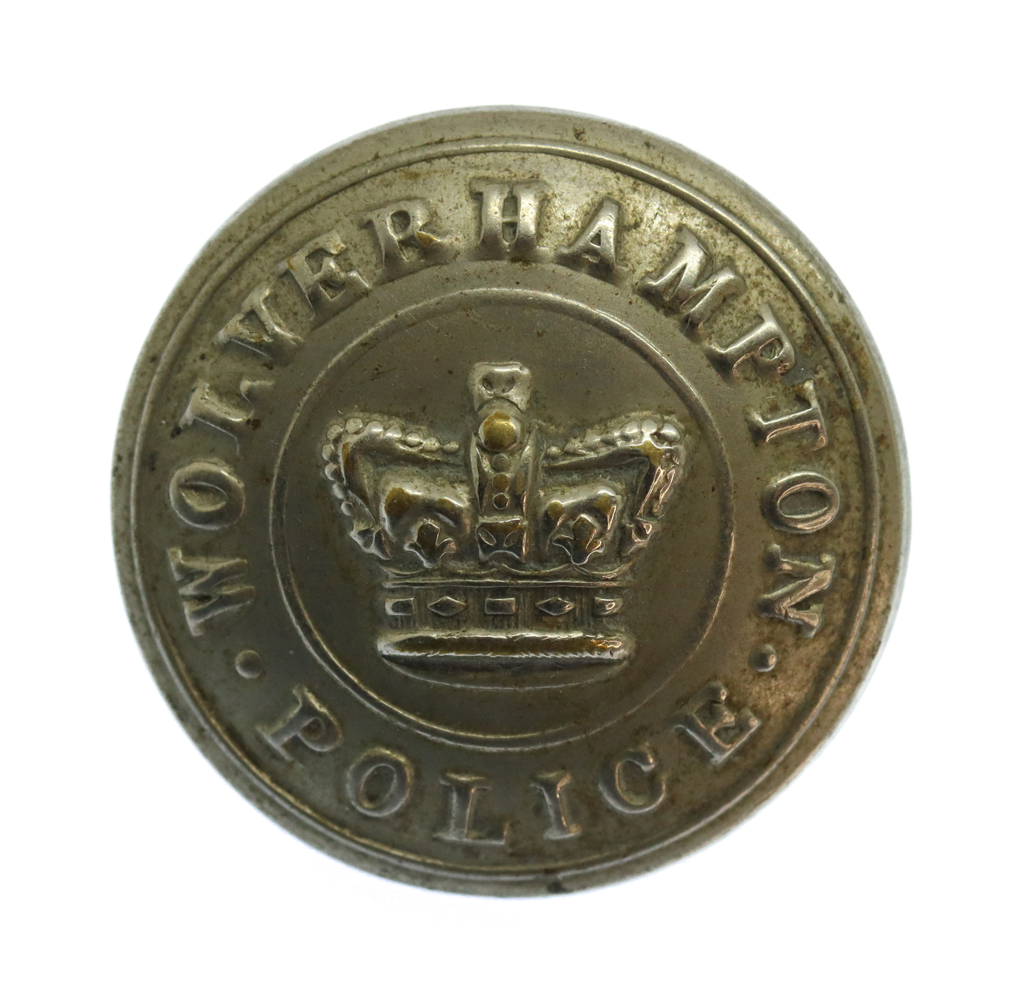 Victorian Wolverhampton Borough Police White Metal Button (23mm)
