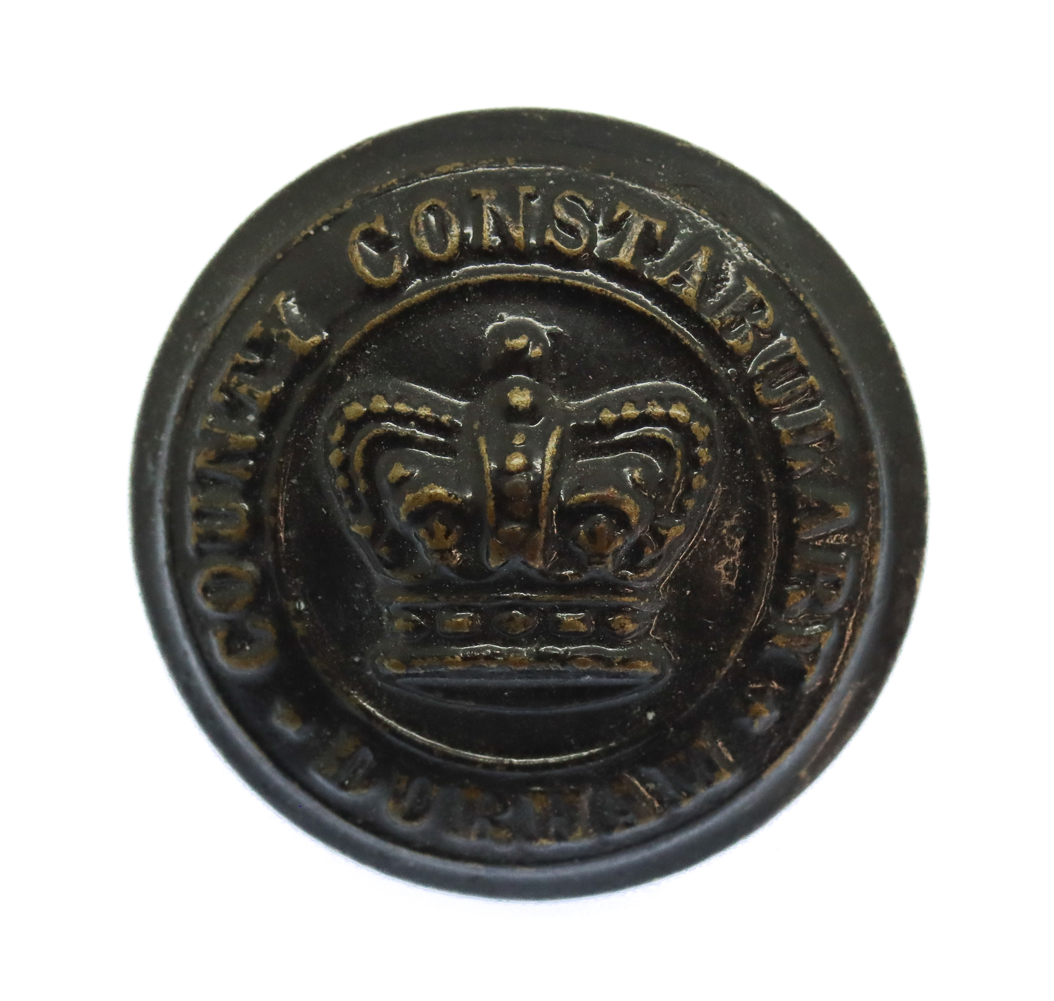 Victorian Durham County Constabulary Black Button (24mm)