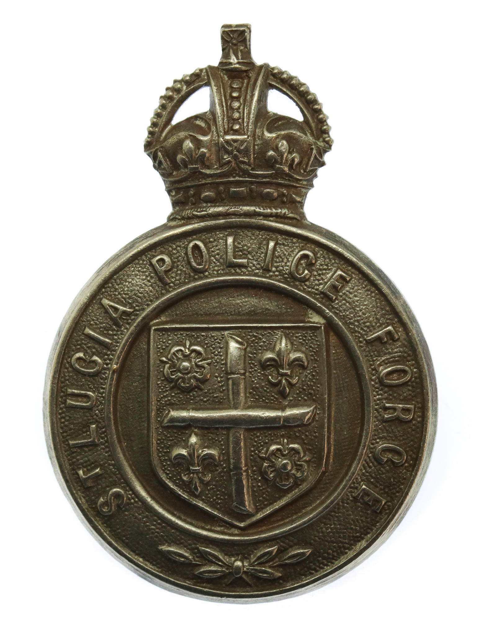 St. Lucia Police Force Cap Badge - King's Crown