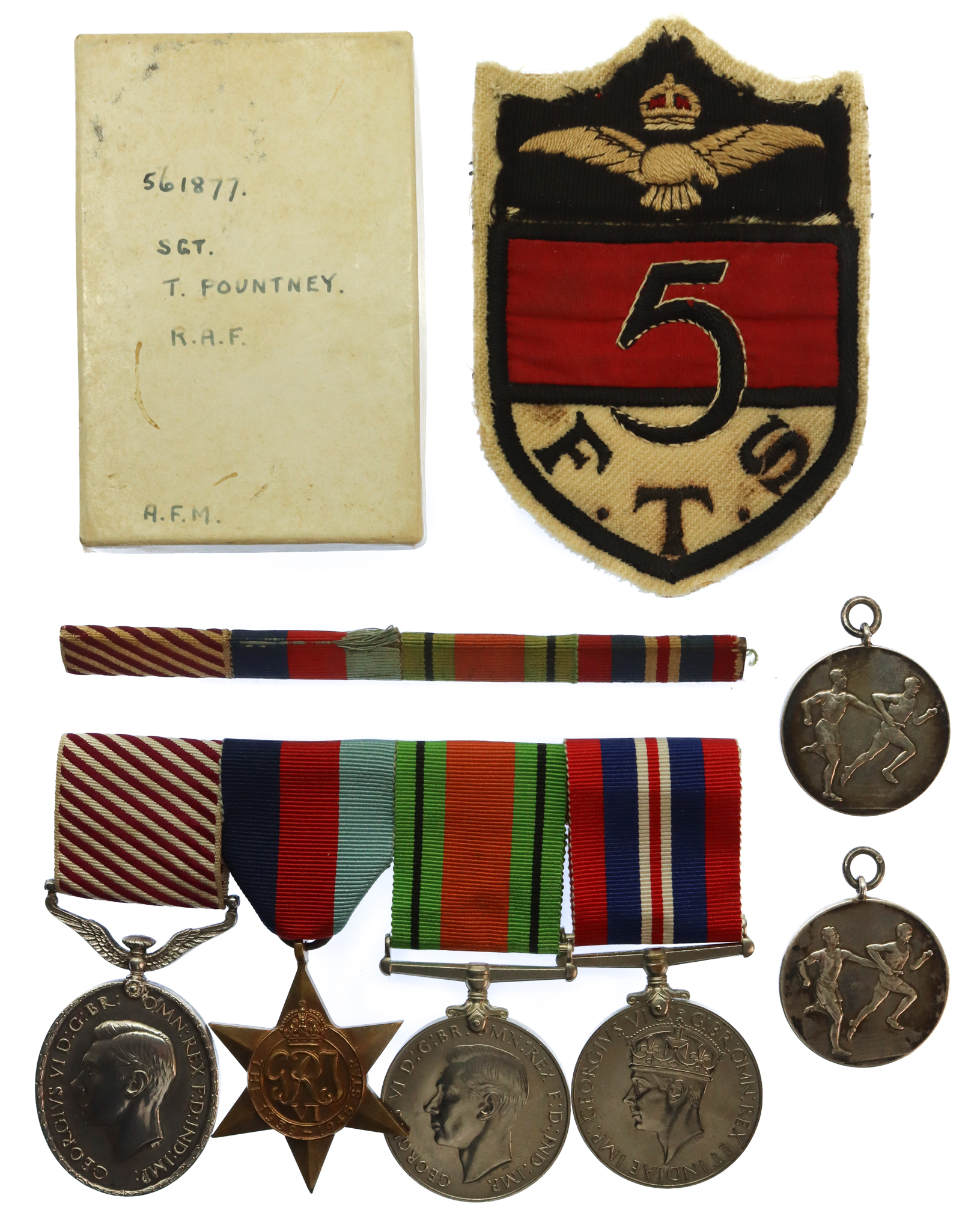 Air Force Medal (1938), WW2 1939-45 Star, Defence & War Medal Group of Four - Flight Lieutenant T. Pountney, Royal Air Force