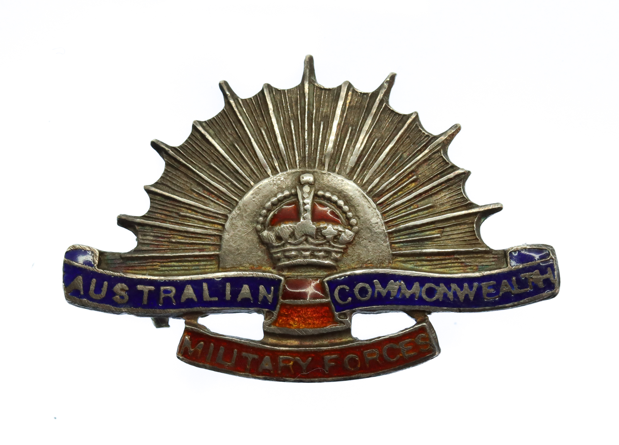 WW1 Australian Commonwealth Military Forces Sterling Silver & Enamel Sweetheart Brooch