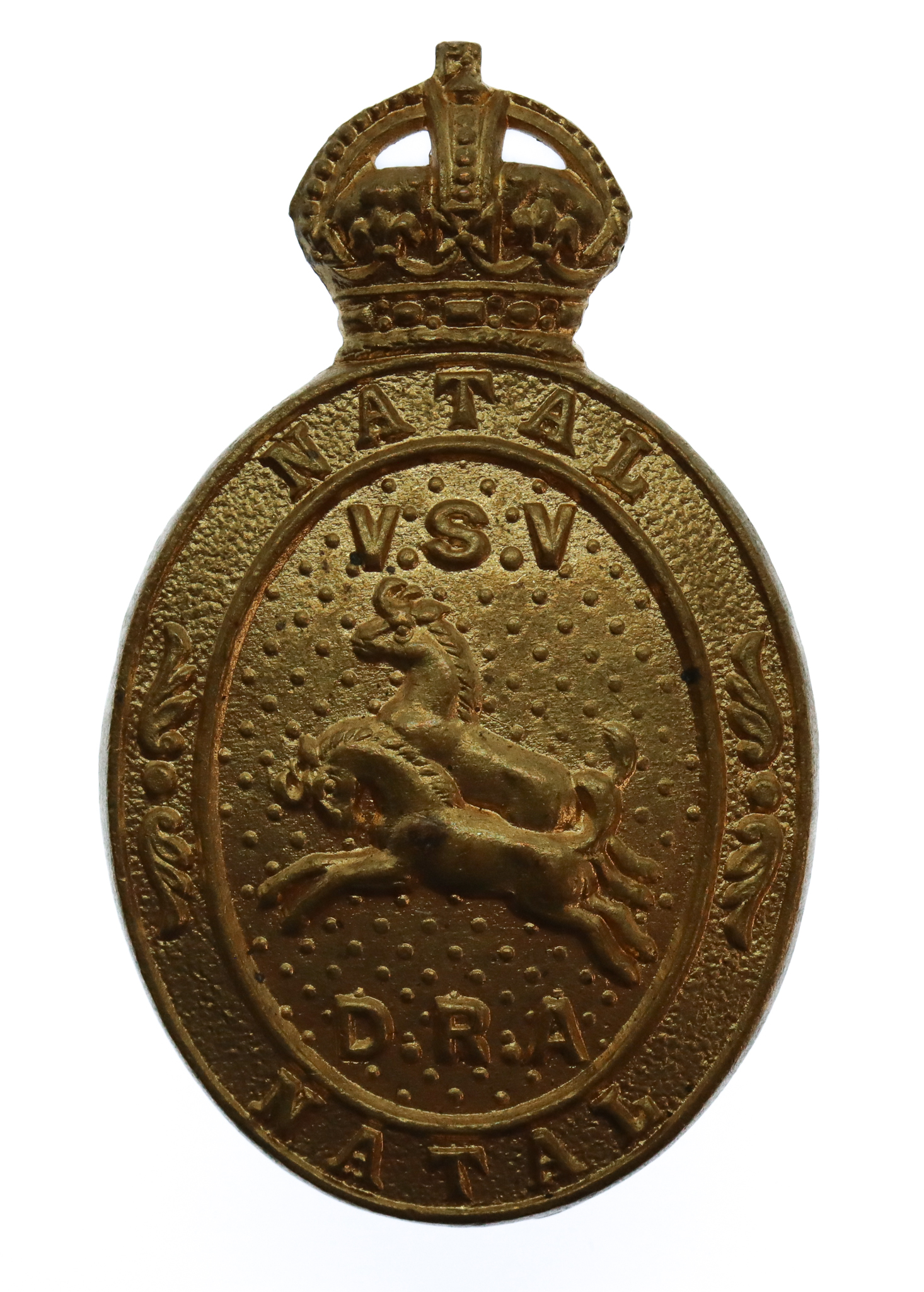South African Natal Defence Rifle Association Cap Badge - King's Crown