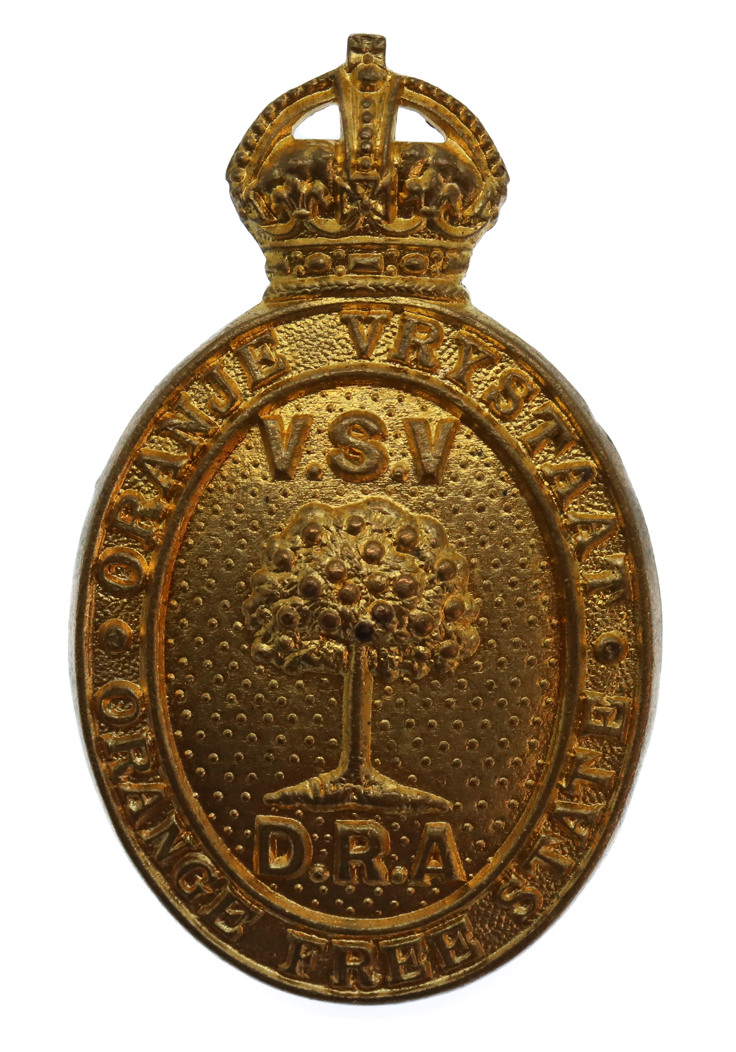 South African Orange Free State Defence Rifle Association Cap Badge - King's Crown