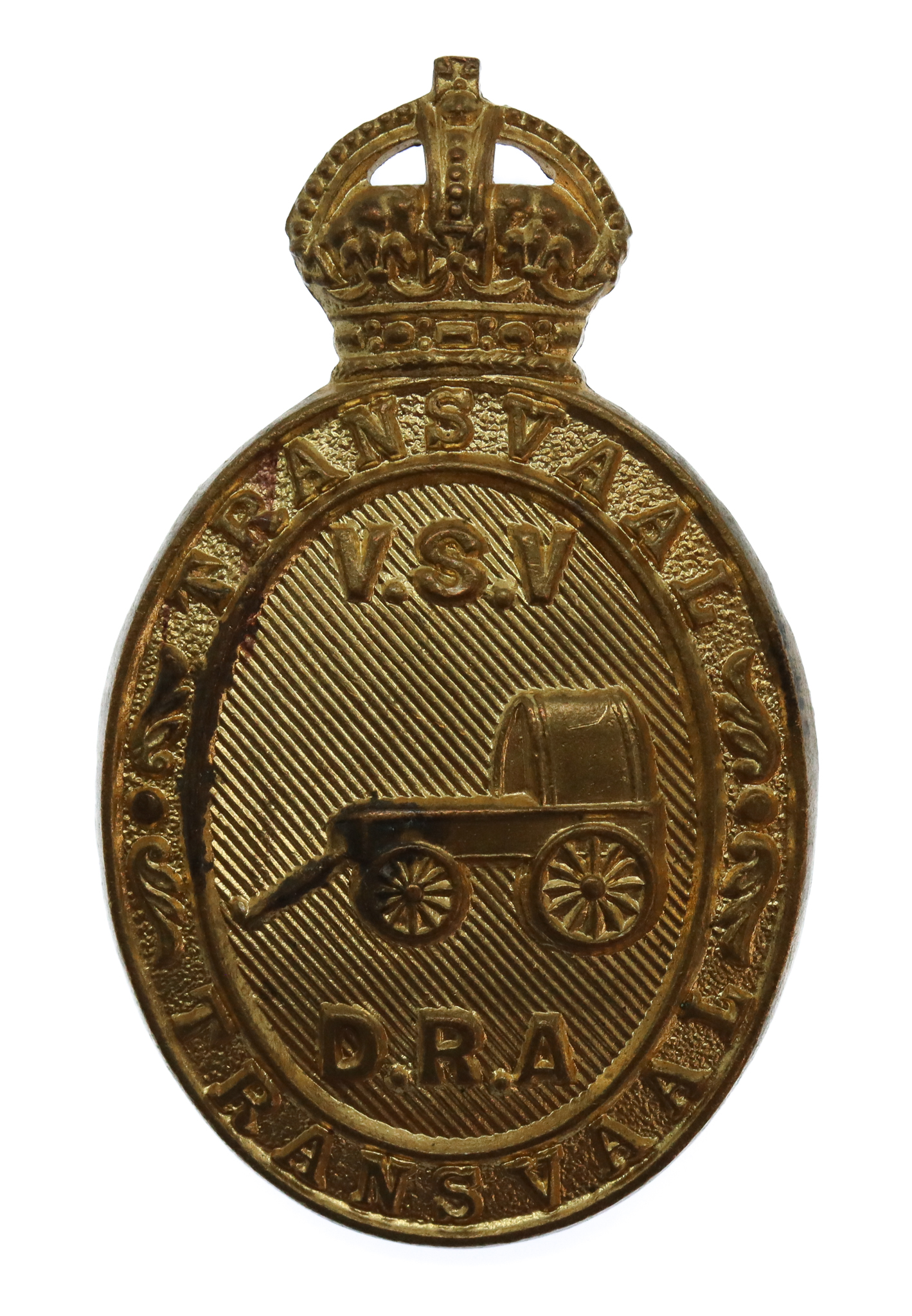 South African Transvaal Defence Rifle Association Cap Badge - King's Crown