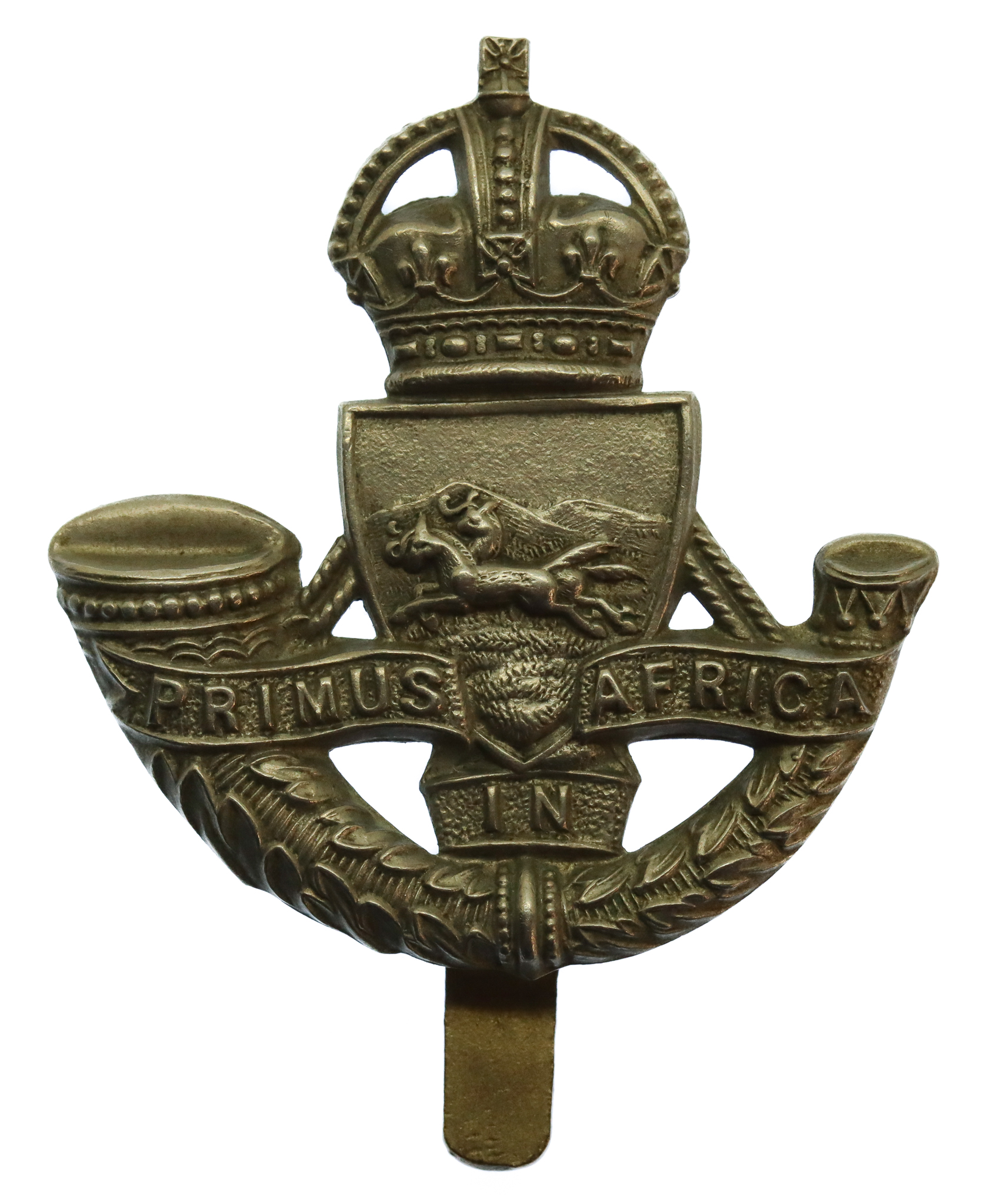 South African Durban Light Infantry Cap Badge - King's Crown
