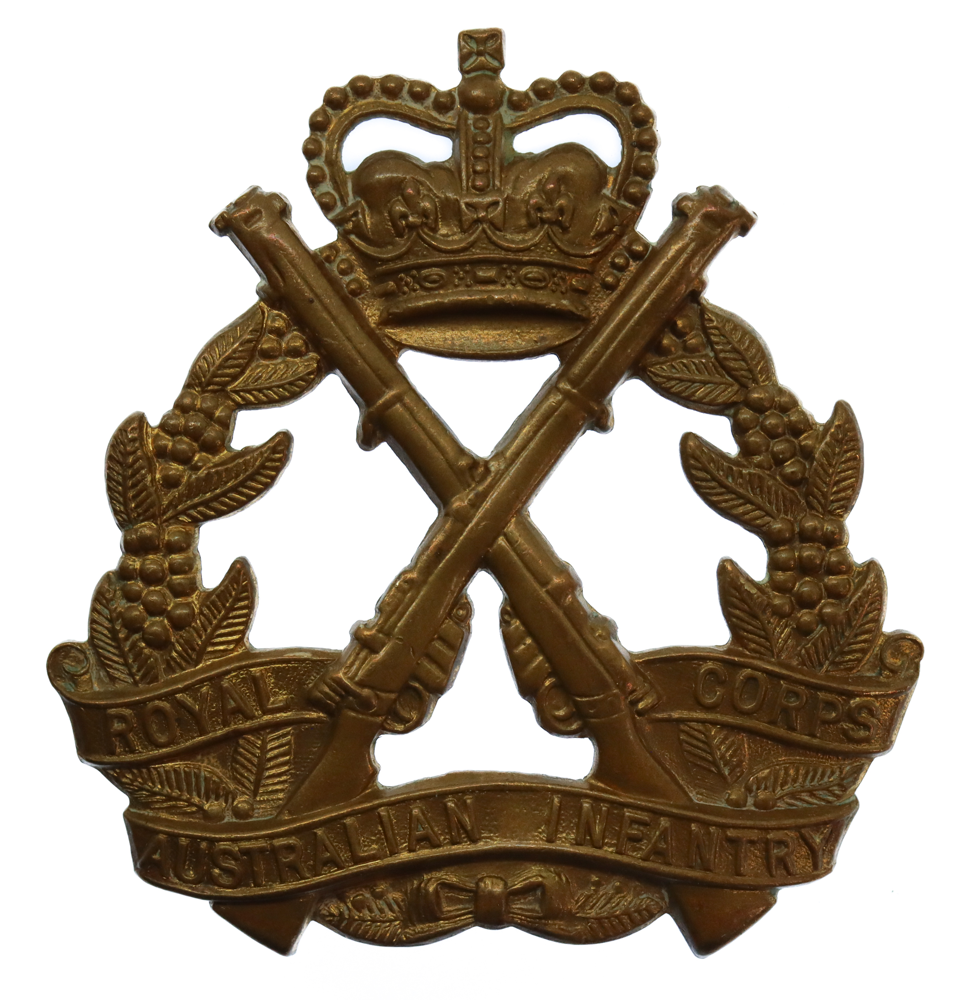 Royal Australian Infantry Corps Hat Badge - Queen's Crown