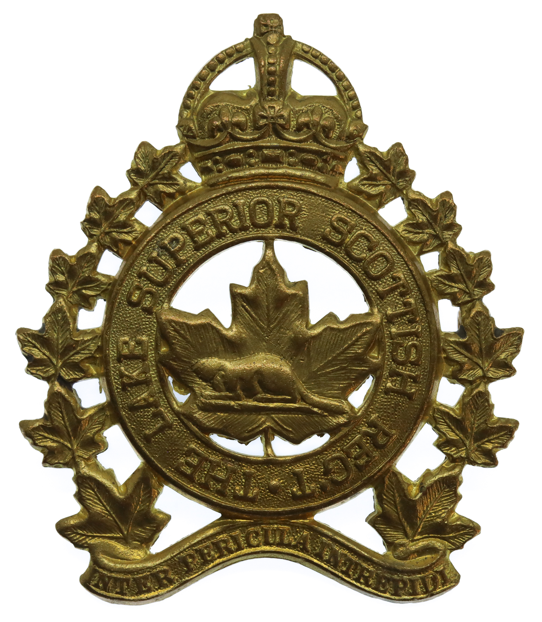 Canadian Lake Superior Scottish Regiment Cap Badge - King's Crown